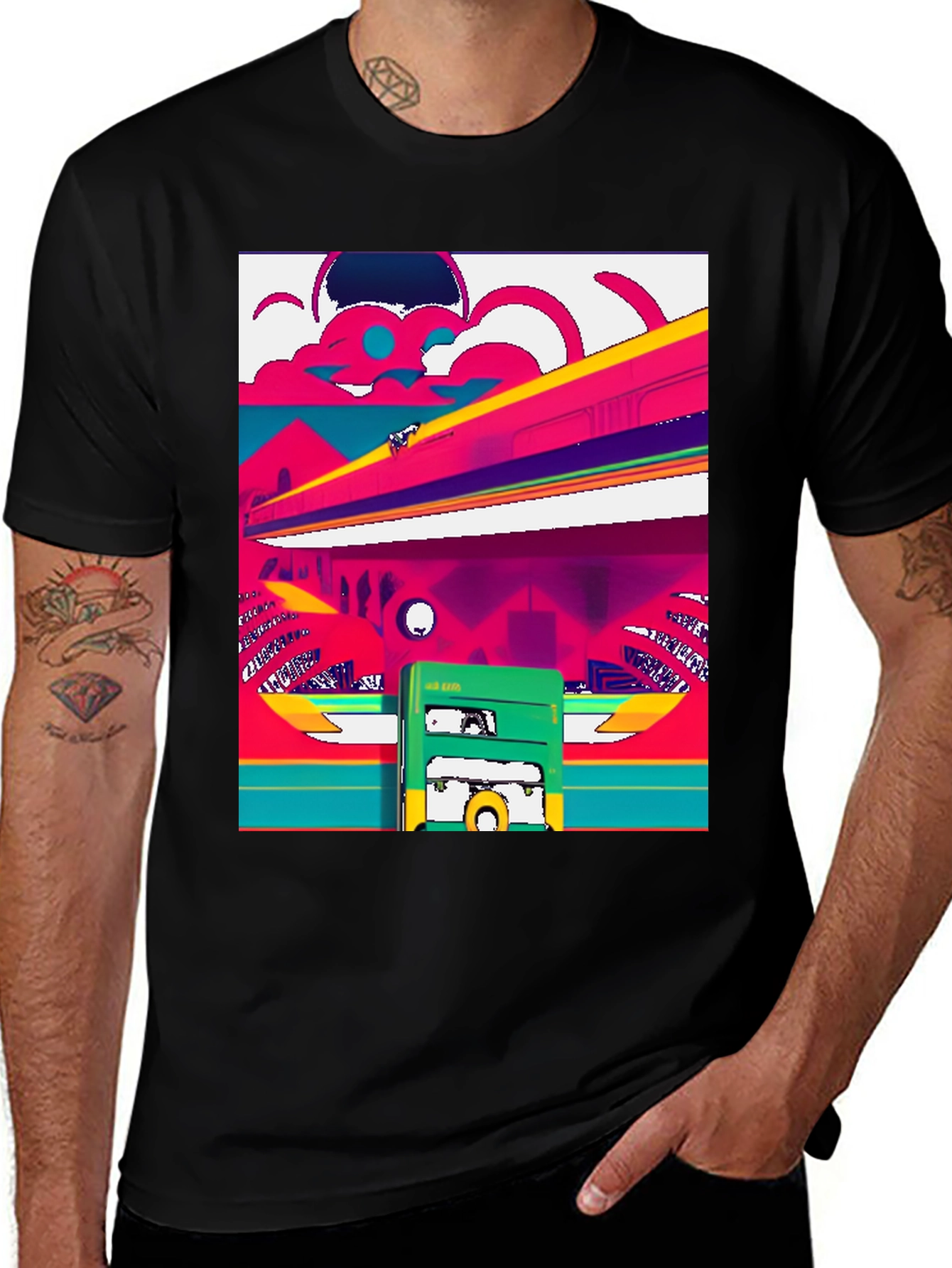Variant 10 of Retro Train T-Shirt