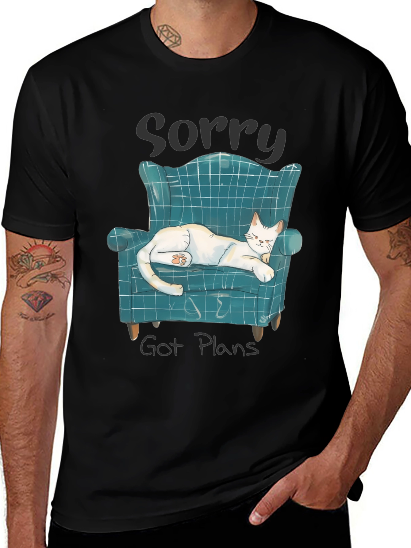 Variant 11 of Sorry Got Plans Cat T-Shirt
