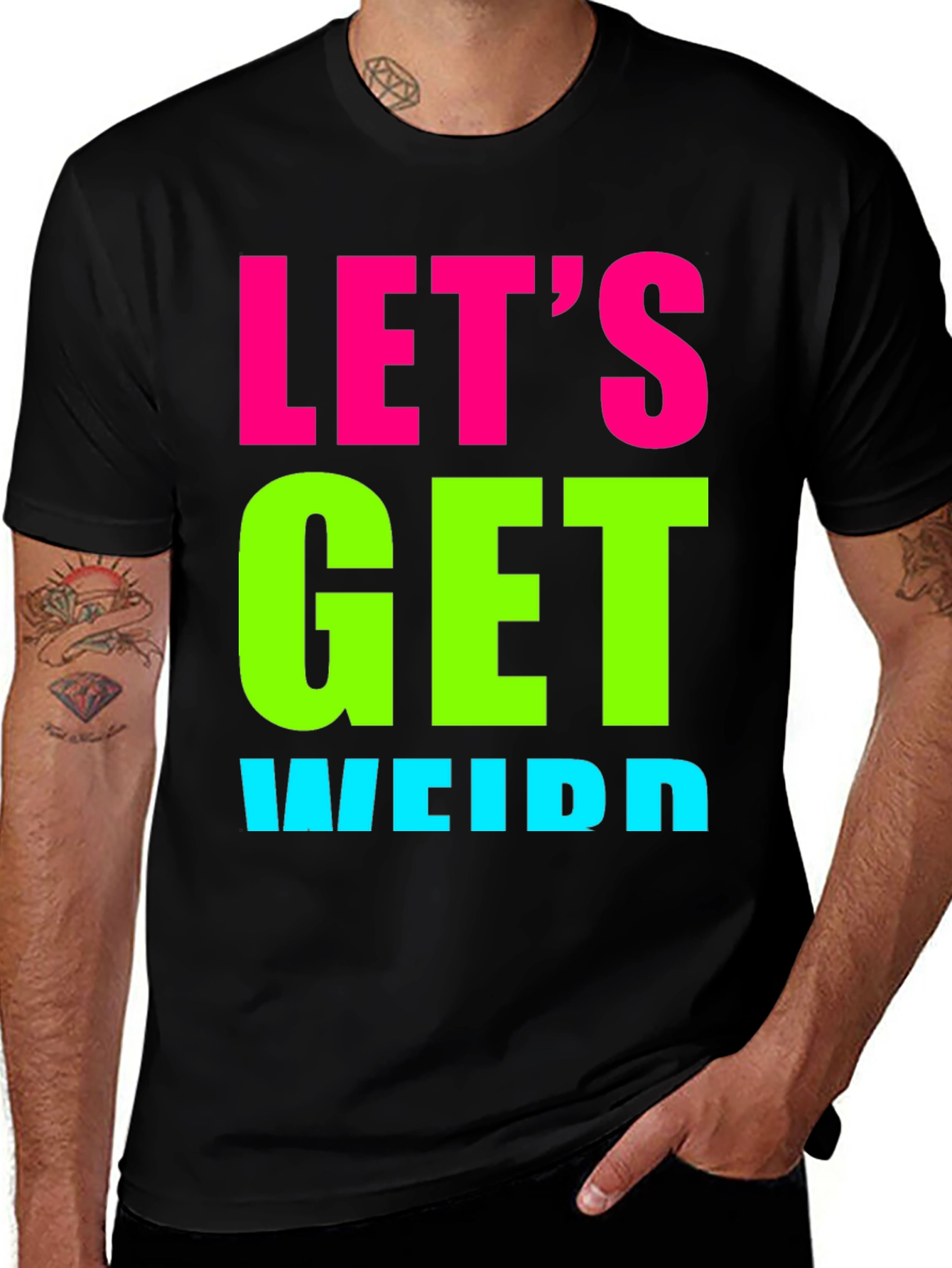 Black Let's Get Weird Graphic Tee - Black main image