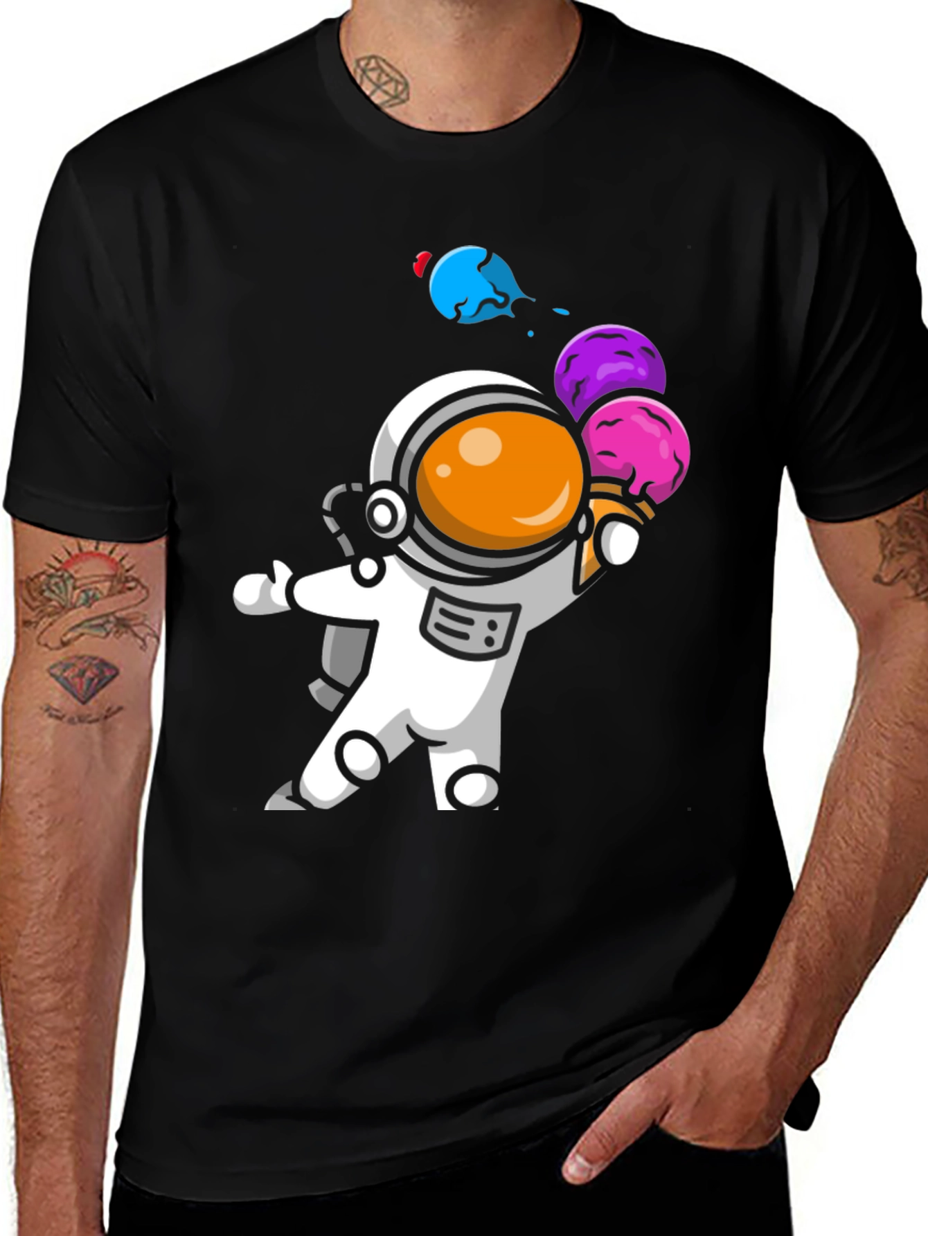 Variant 11 of Astronaut Ice Cream Graphic T-Shirt - Unisex Design