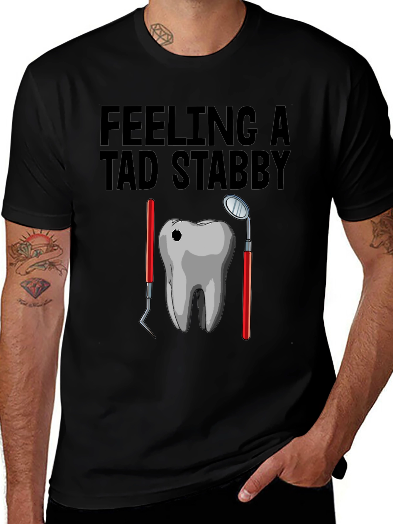 Variant 12 of Stabby Tooth Tee - Dentist Humor