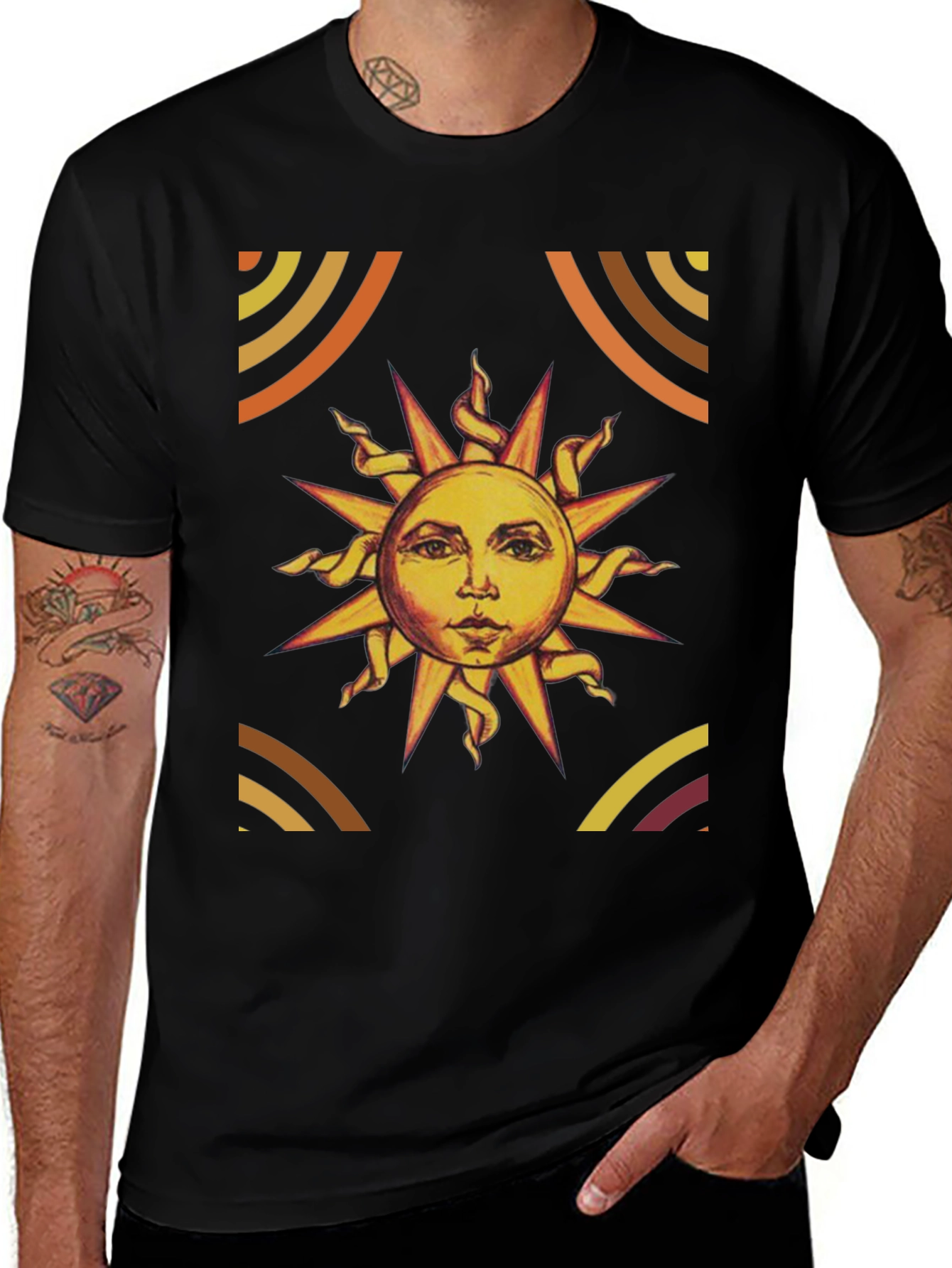 Variant 30 of Sun Graphic Print Black T-Shirt