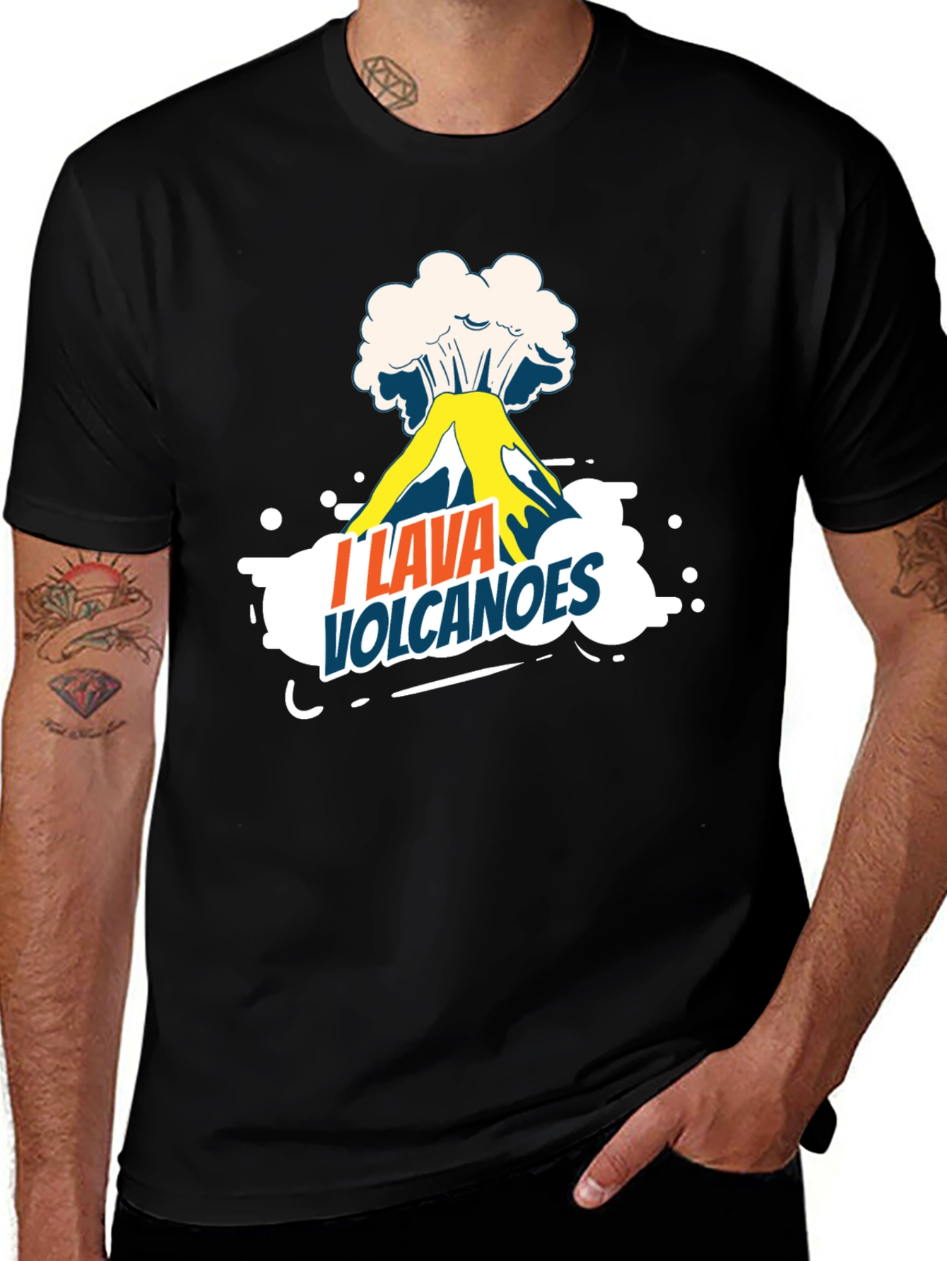 Variant 25 of I Lava Volcanoes Graphic Tee - Black T-Shirt