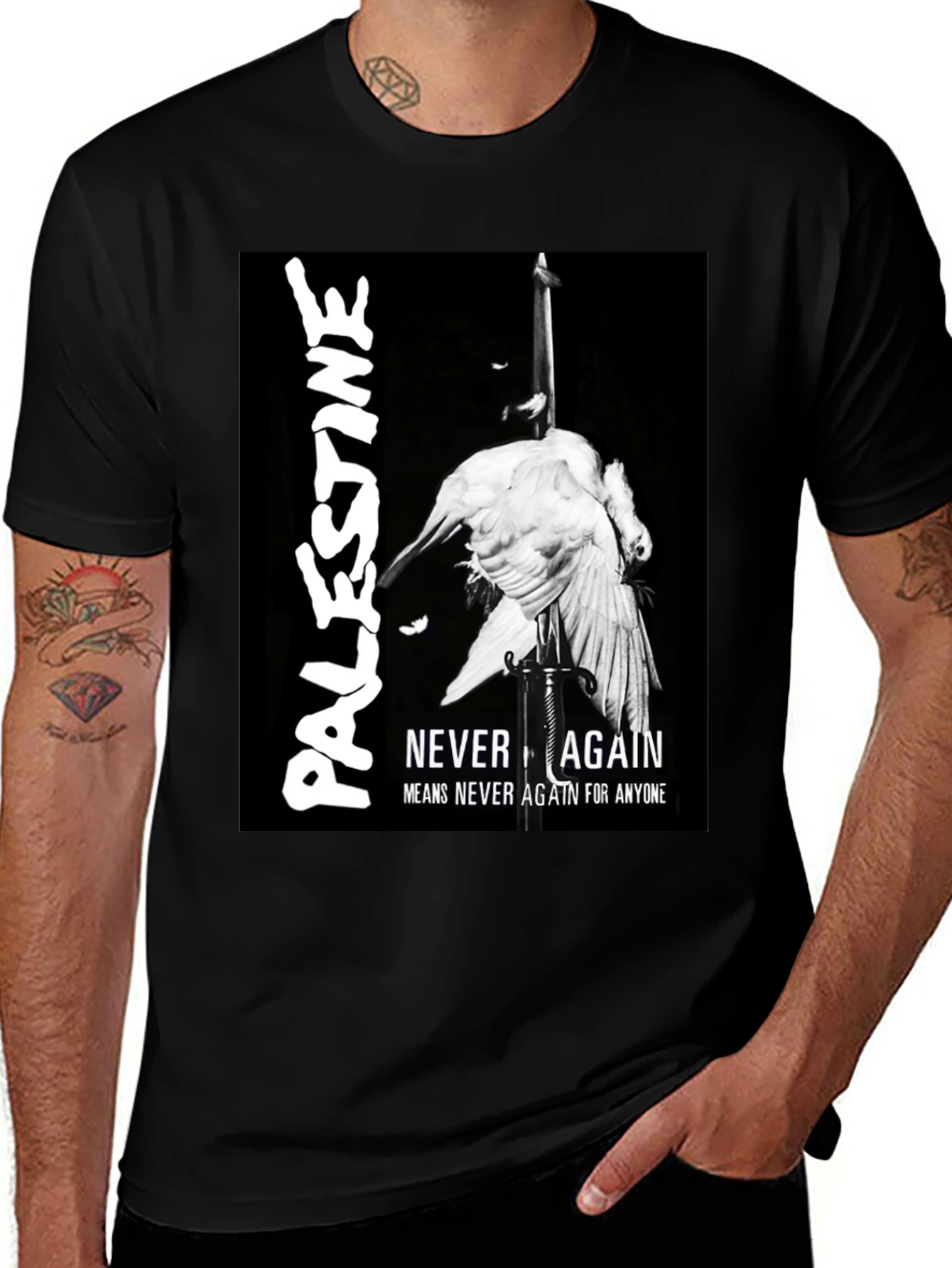Variant 19 of Palestine Never Again T-Shirt