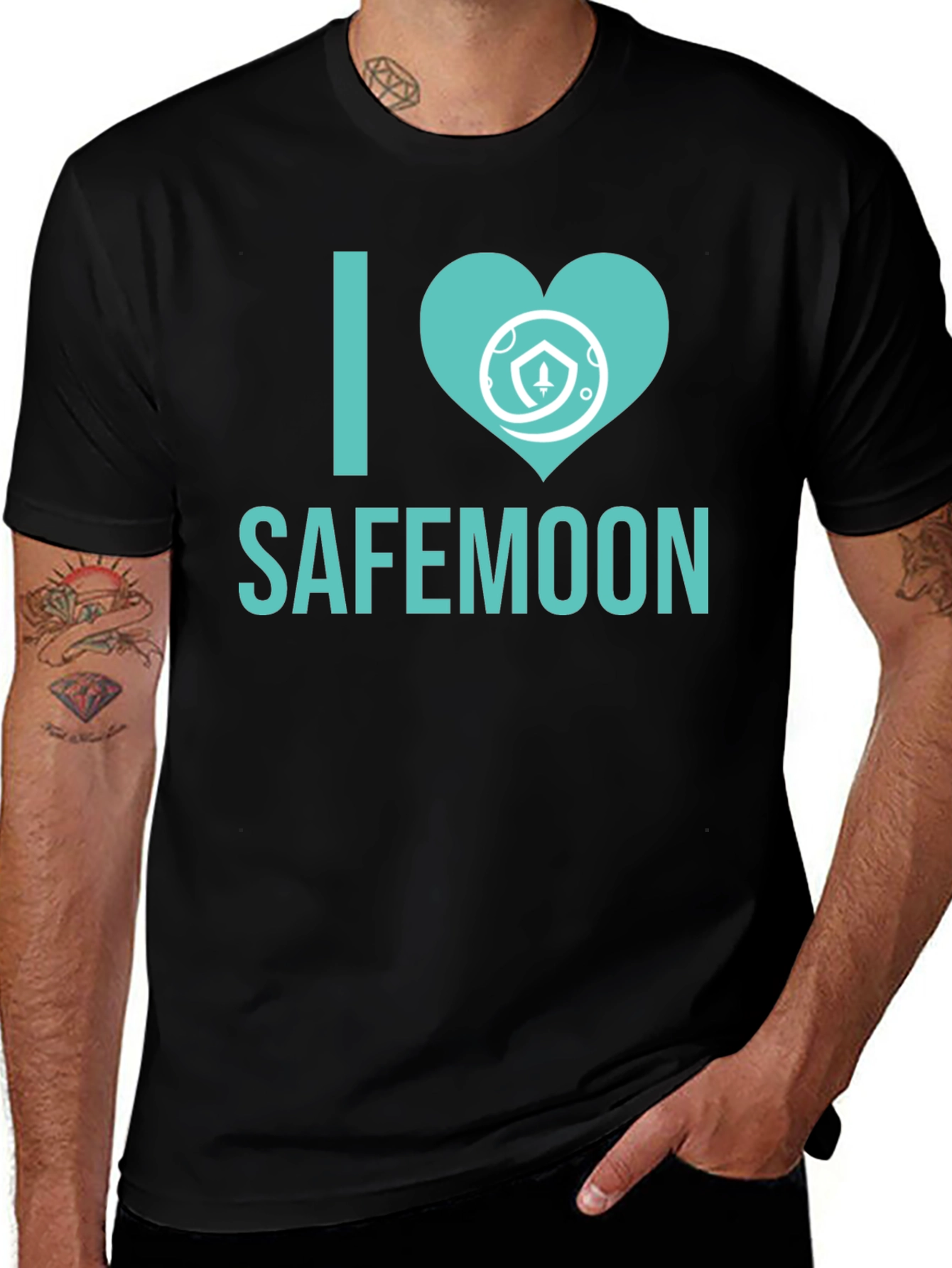 I Love Safemoon Crypto Black T-Shirt