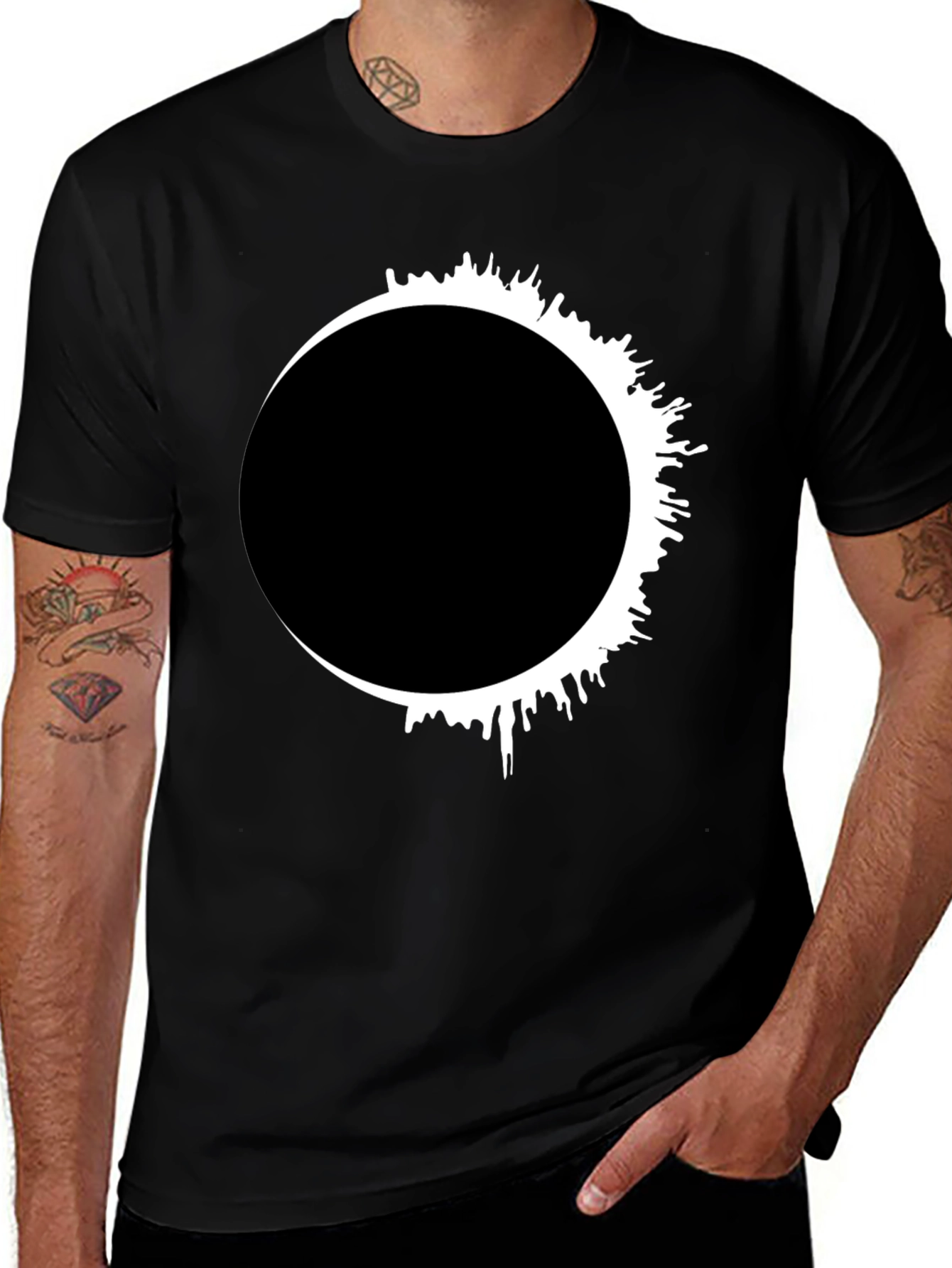 Variant 16 of Eclipse Graphic Tee - Men's Black T-Shirt