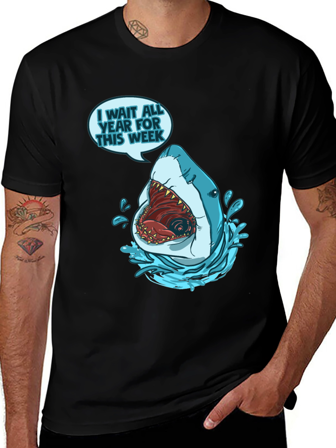 Variant 27 of Shark Week Graphic T-Shirt - Black