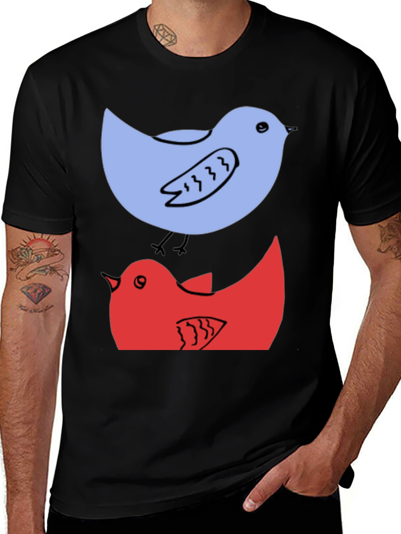 Variant 10 of Birds Graphic Tee - Casual Cotton T-Shirt