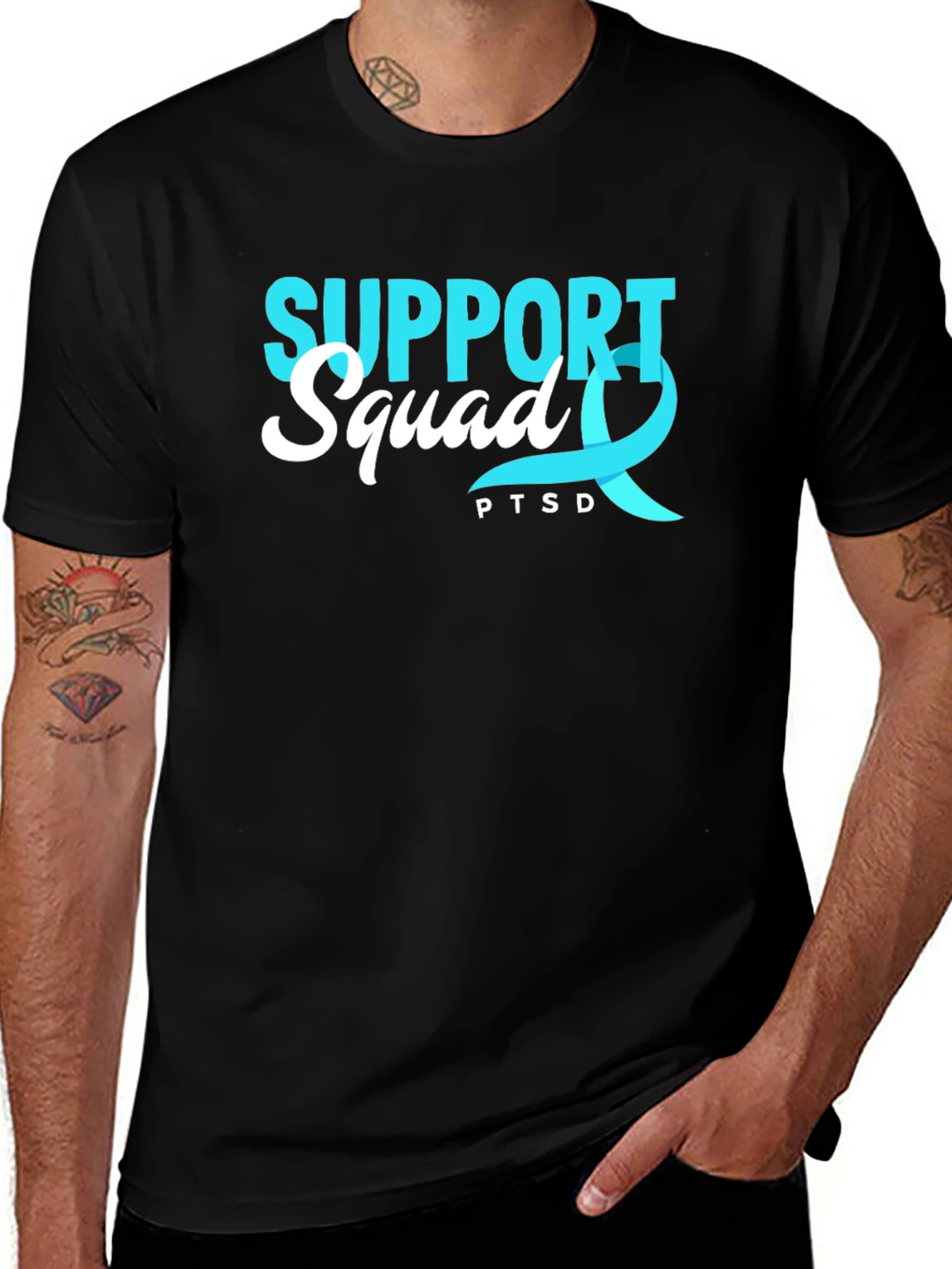 Variant 4 of Support Squad PTSD Awareness T-Shirt