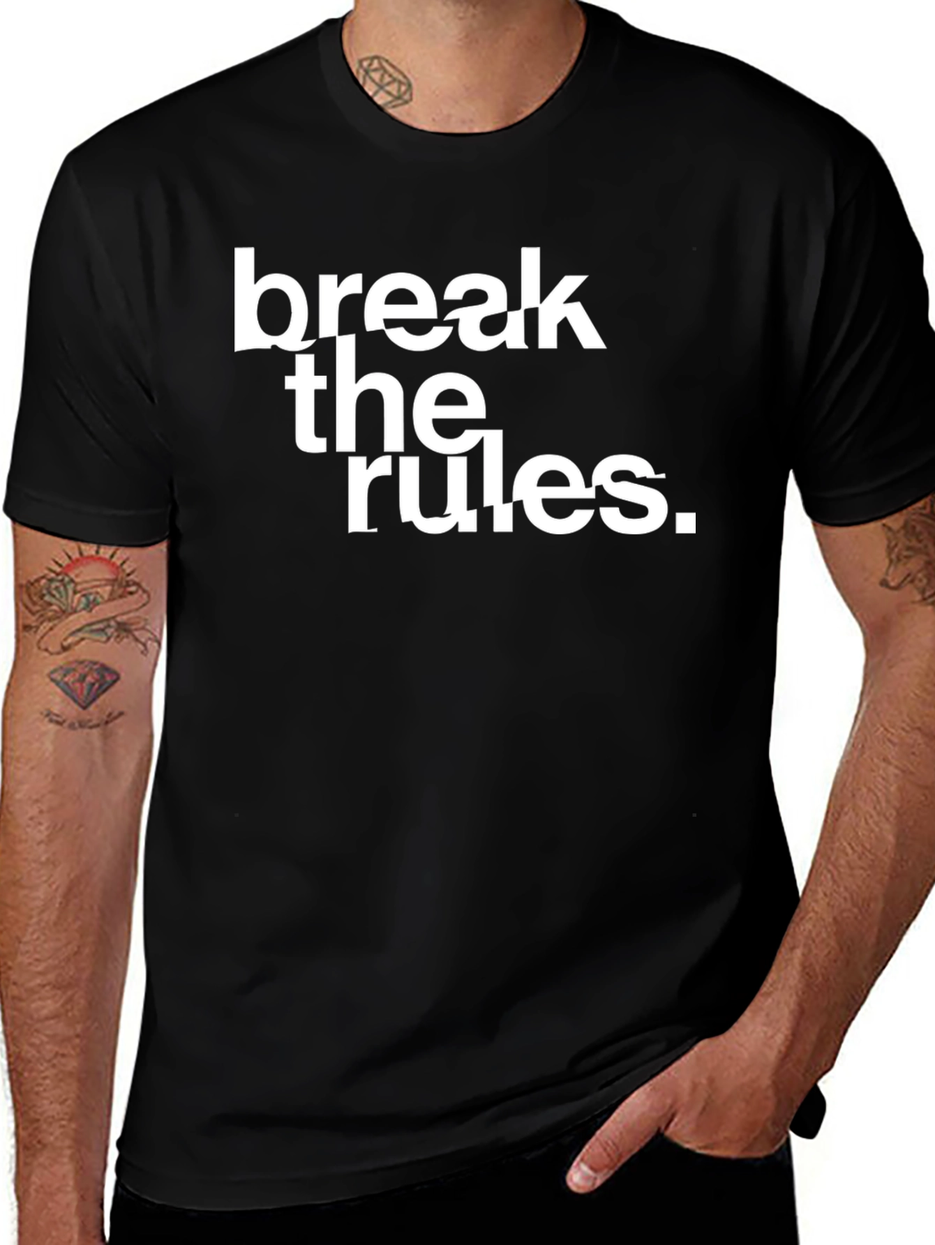 Variant 15 of Break the Rules Black Graphic T-Shirt