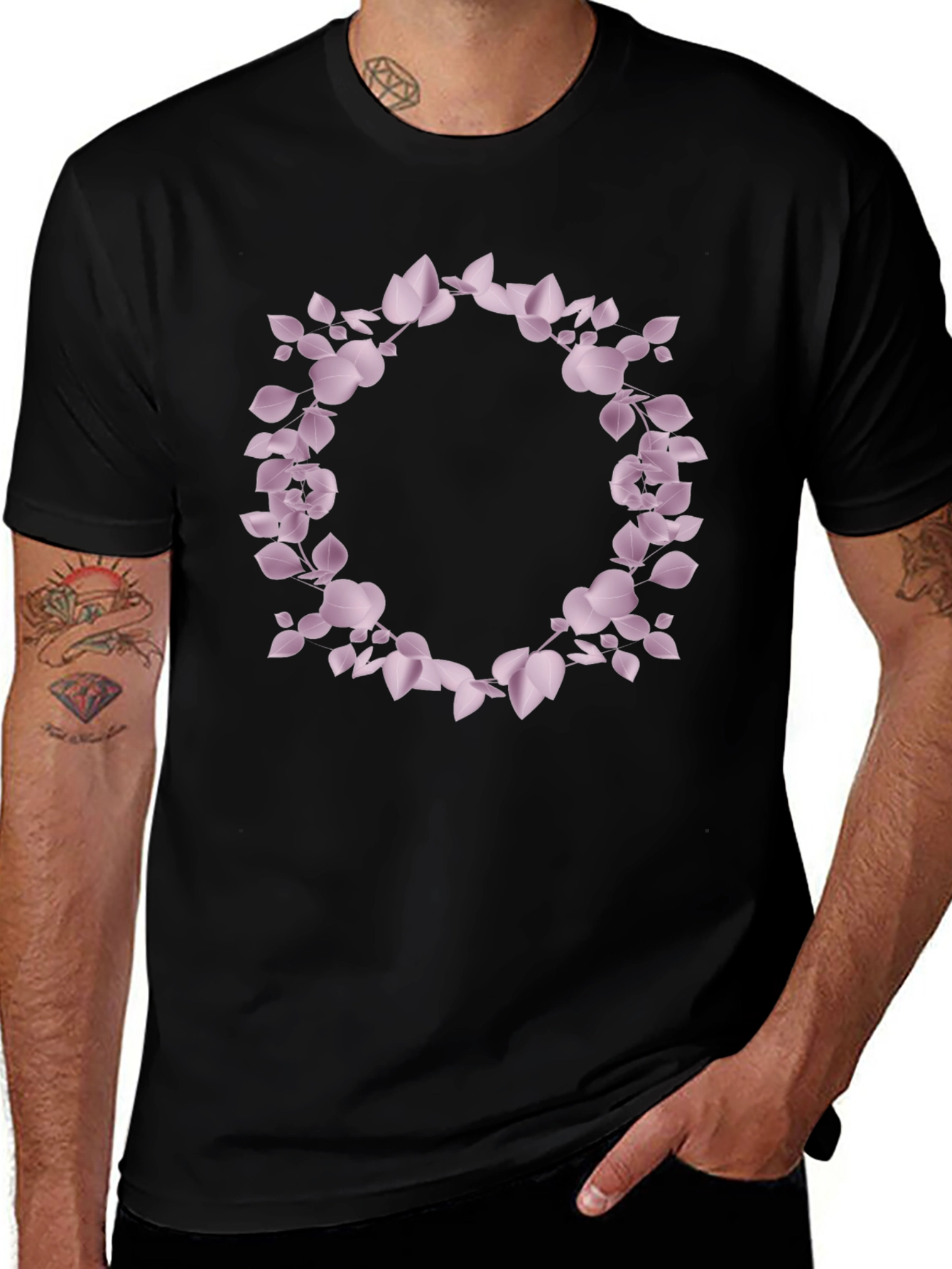Variant 20 of Elegant Floral Wreath T-Shirt