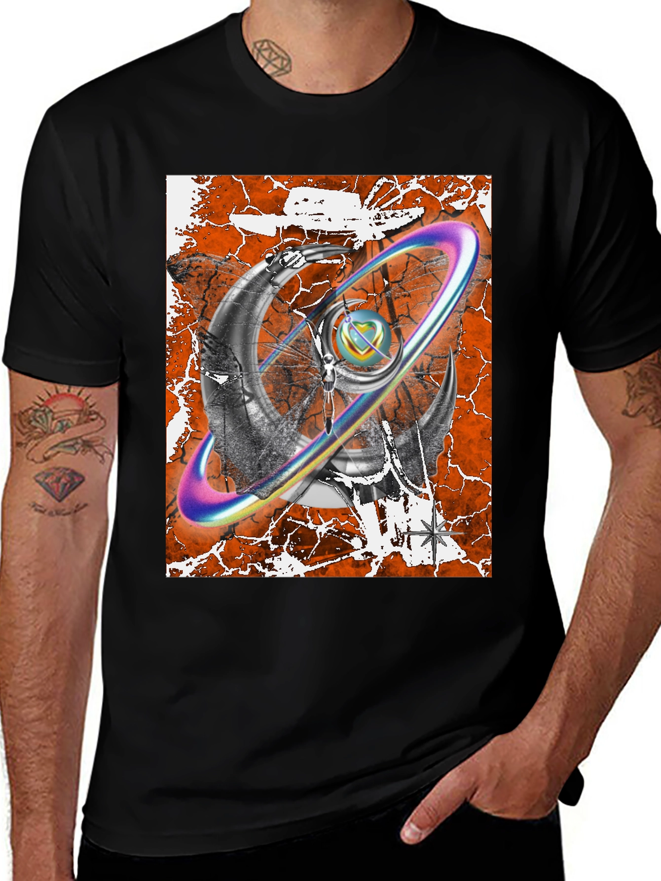 Variant 24 of Abstract Graphic Print Black Tee