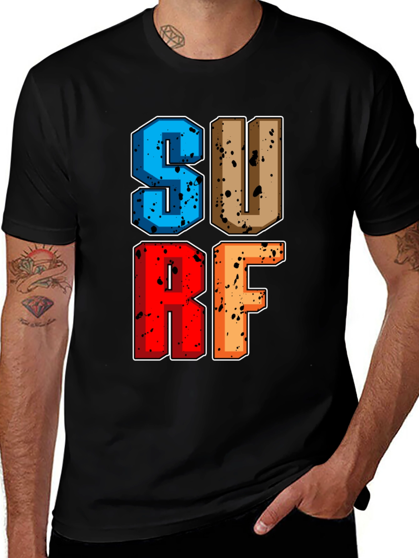 Surf Graphic Black T-Shirt