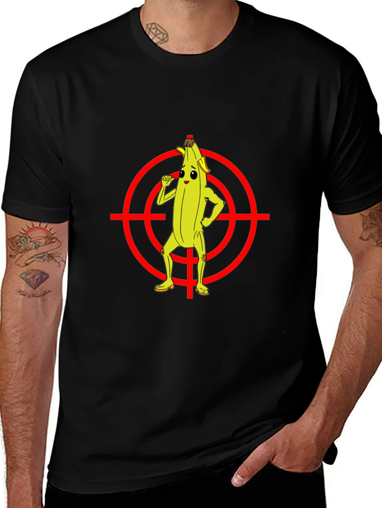 Variant 8 of Funny Banana Target T-Shirt - Black