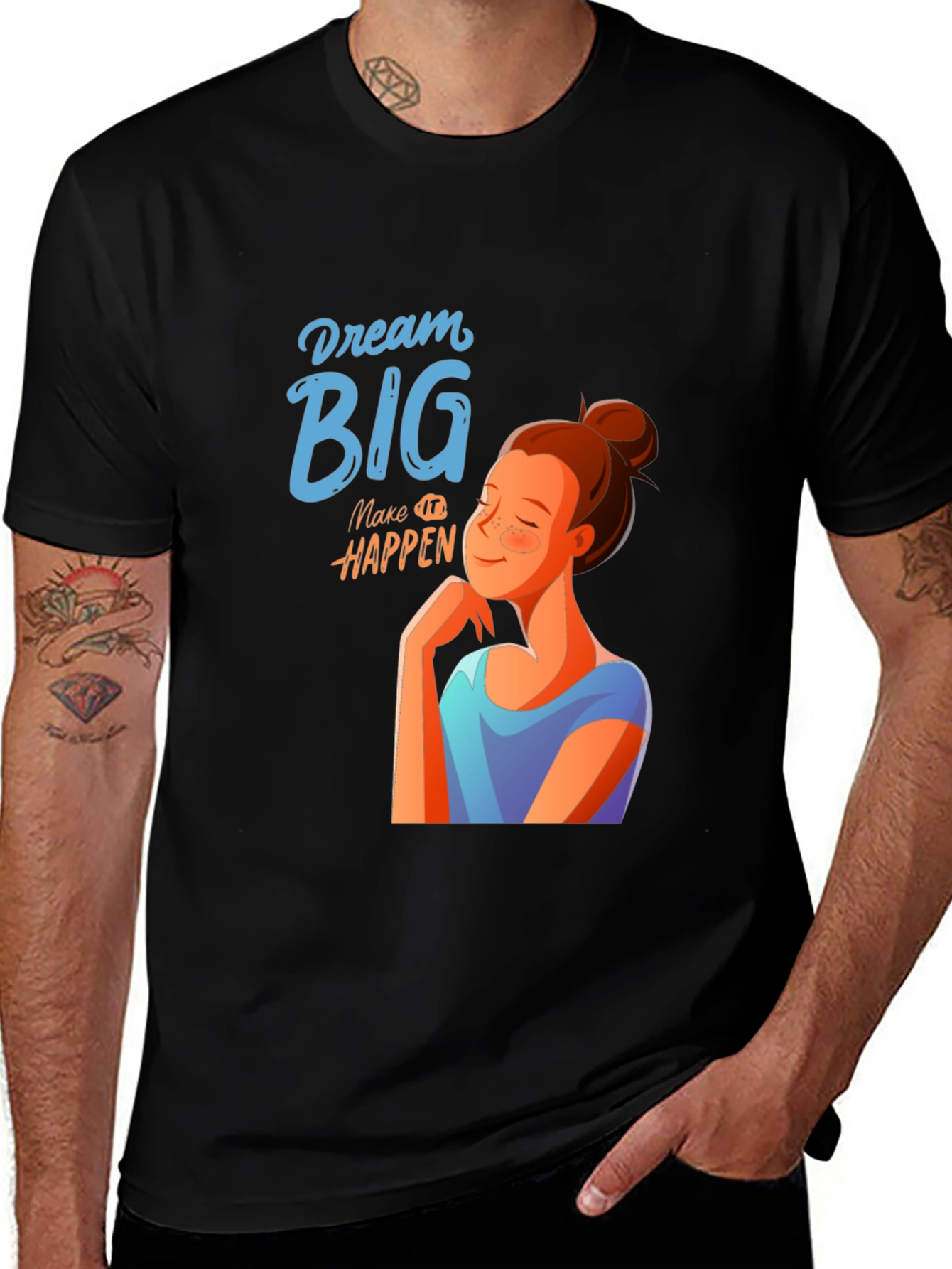 Variant 15 of Dream Big Graphic T-Shirt - Unisex Black Tee