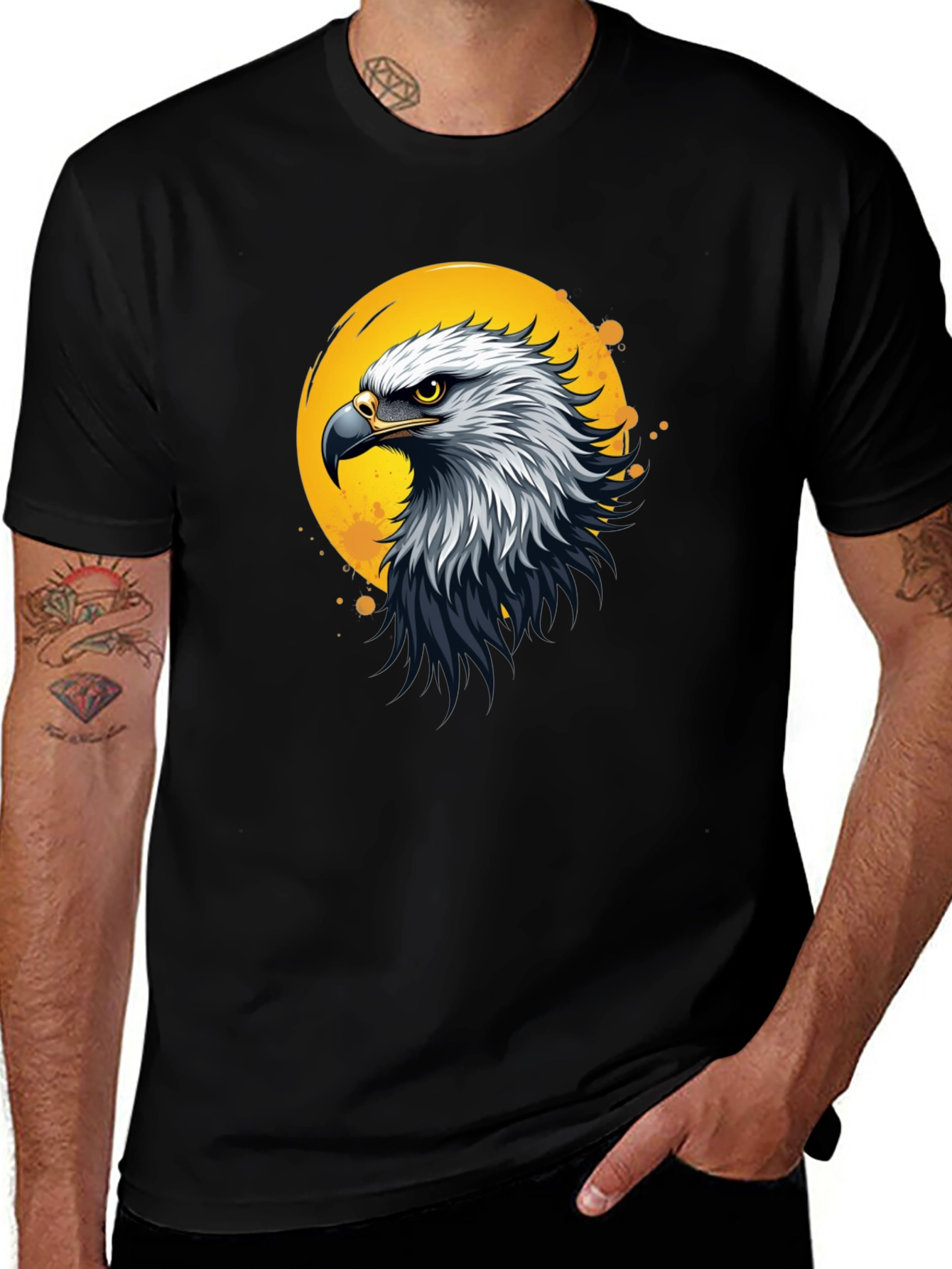 Variant 27 of Eagle Graphic Tee - Stylish Men's Black T-Shirt