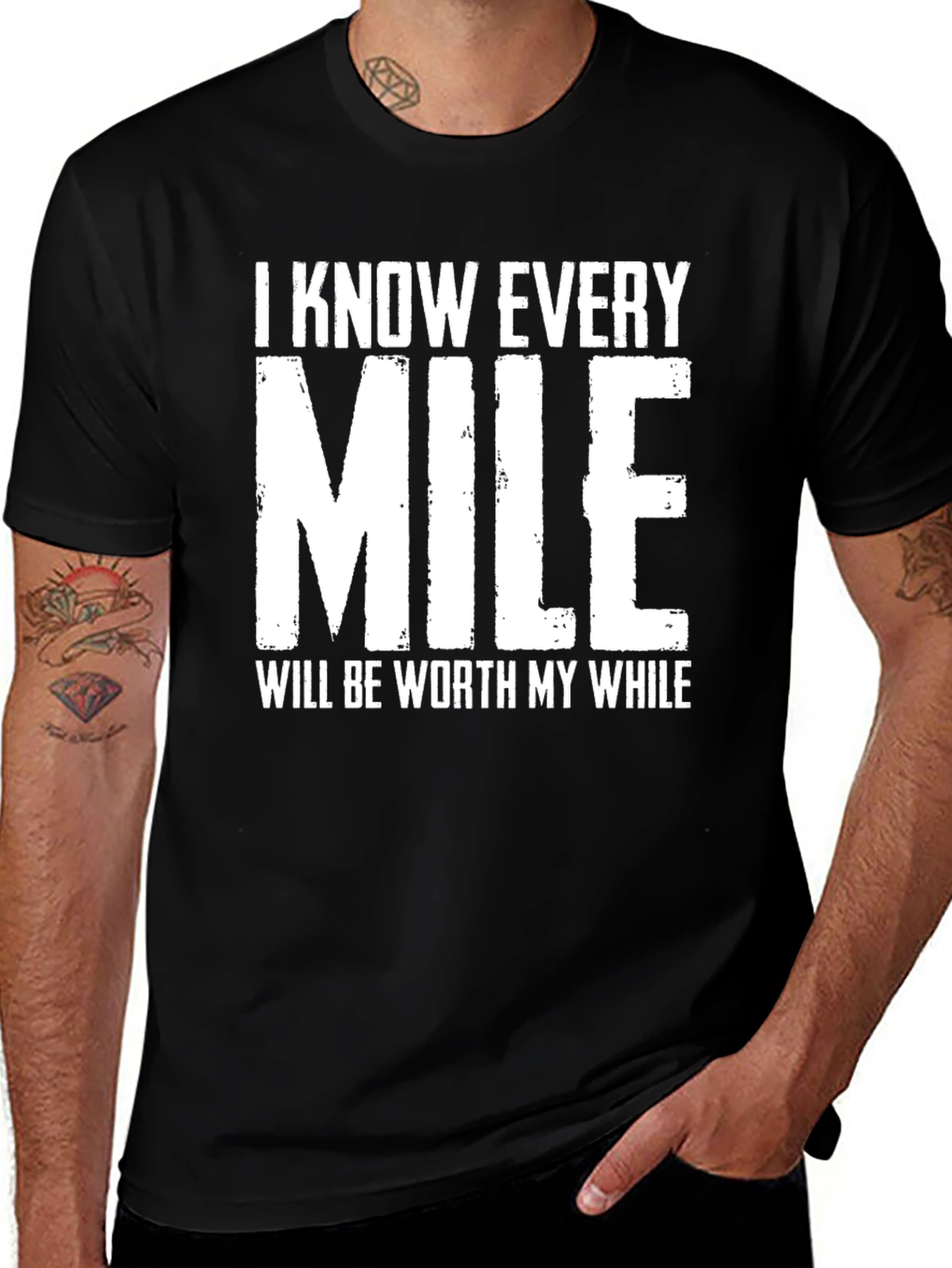 Variant 4 of Motivational 'Every Mile' Graphic T-Shirt