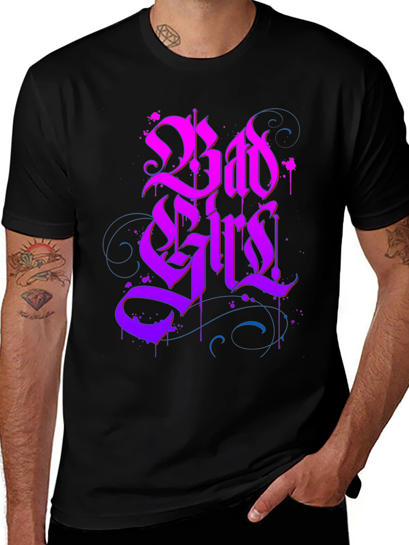 Variant 24 of Bad Girls Gothic Style Black Graphic Tee