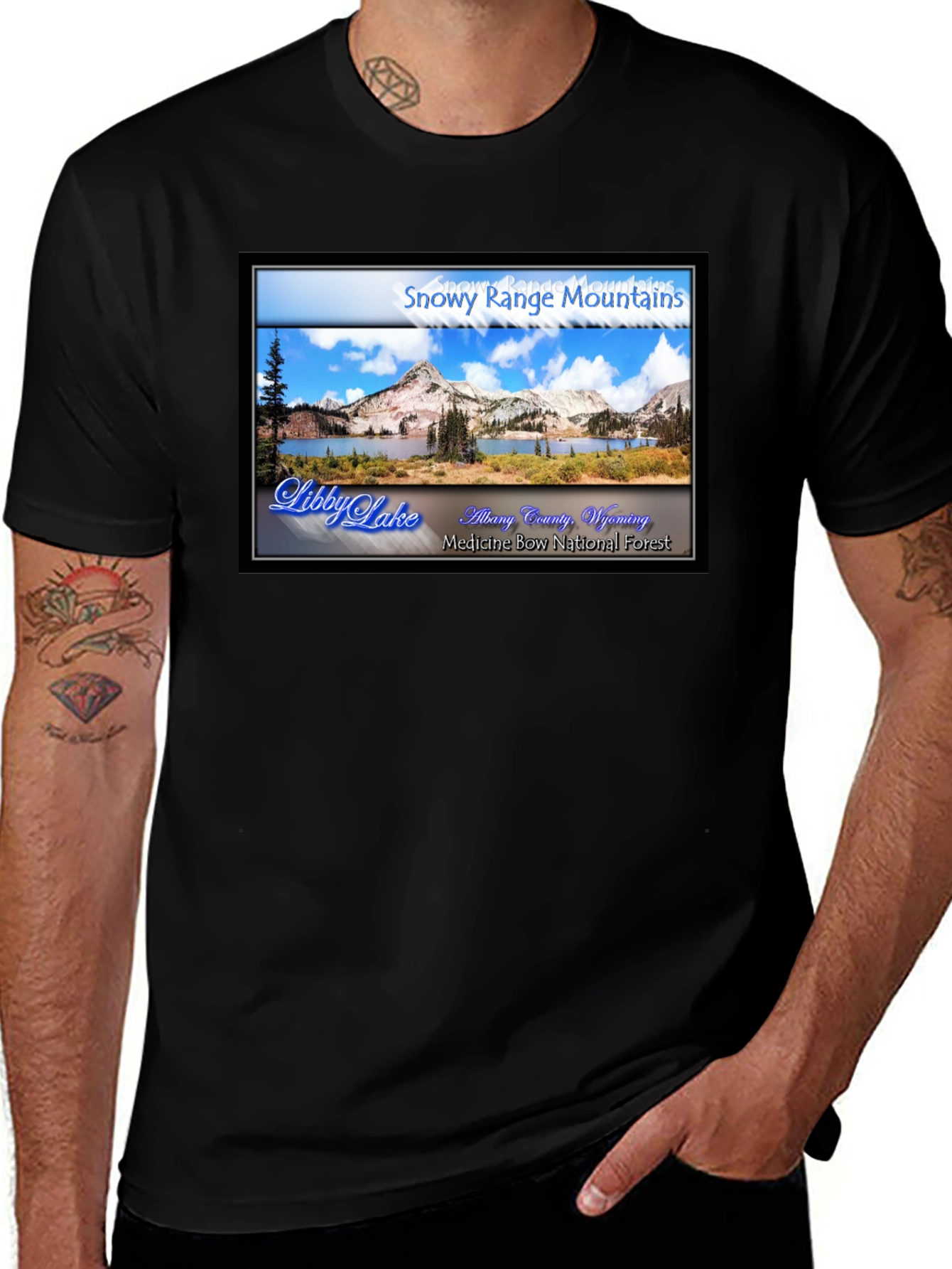 Variant 28 of Snowy Range Mountains Libby Lake Graphic Tee