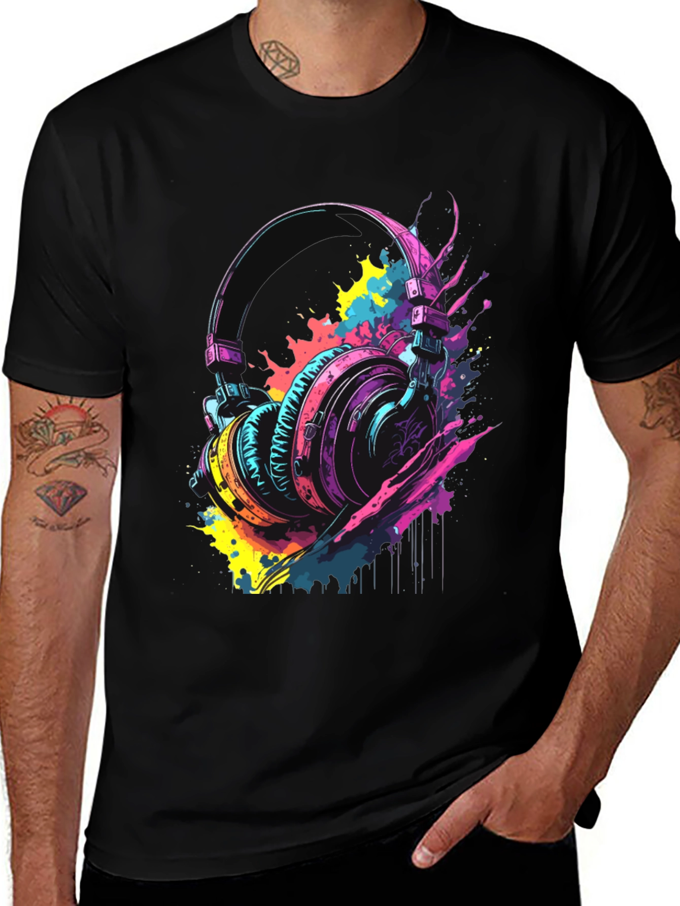 Variant 21 of Vibrant Headphone Graphic Tee - Music Lover's T-Shirt