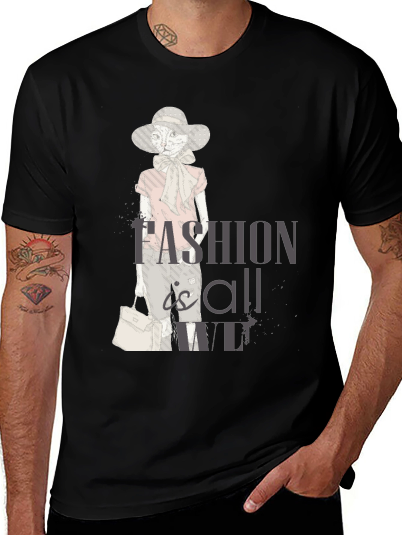 Variant 29 of Stylish Cat Fashion T-Shirt - Unisex Cotton Tee