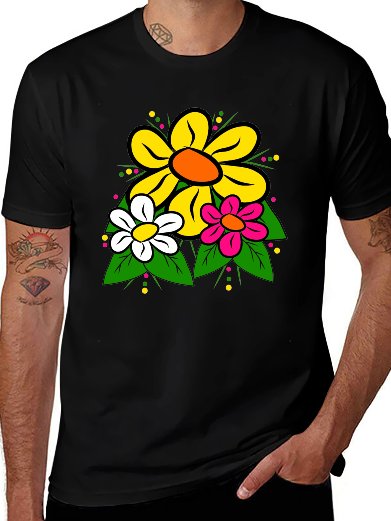 Variant 4 of Floral Graphic Print Tee - Bold & Fun Design