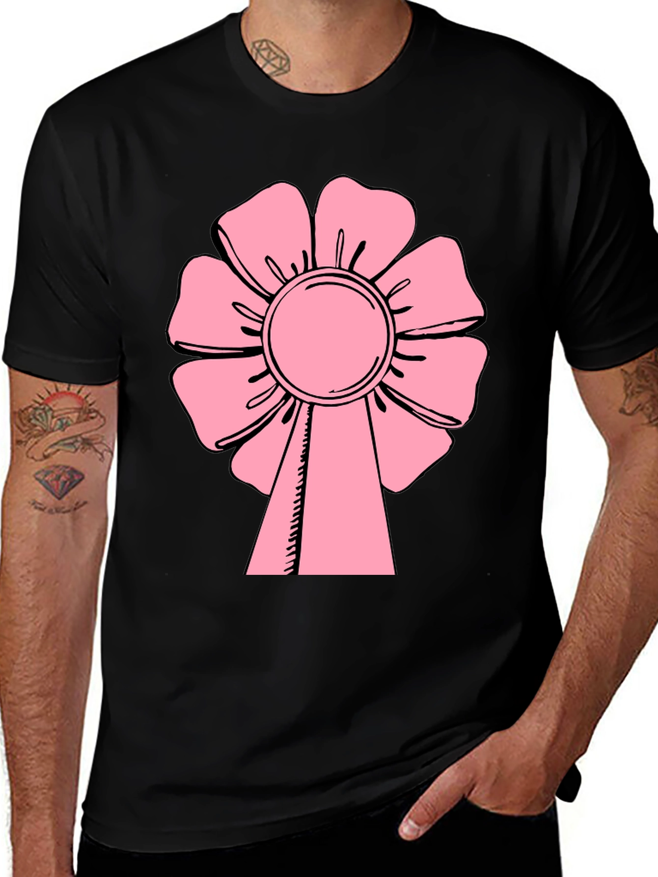 Pink Flower T-Shirt - Casual Wear