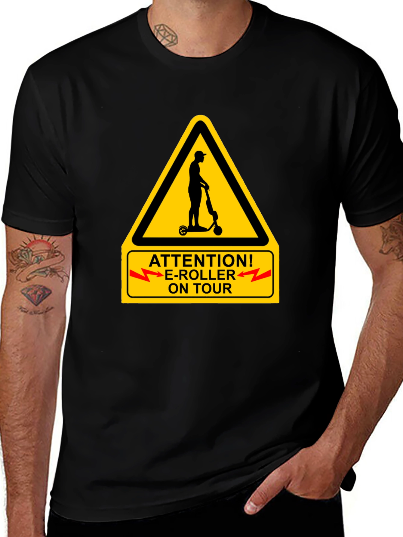 Variant 3 of Attention E-Roller On Tour Black T-Shirt