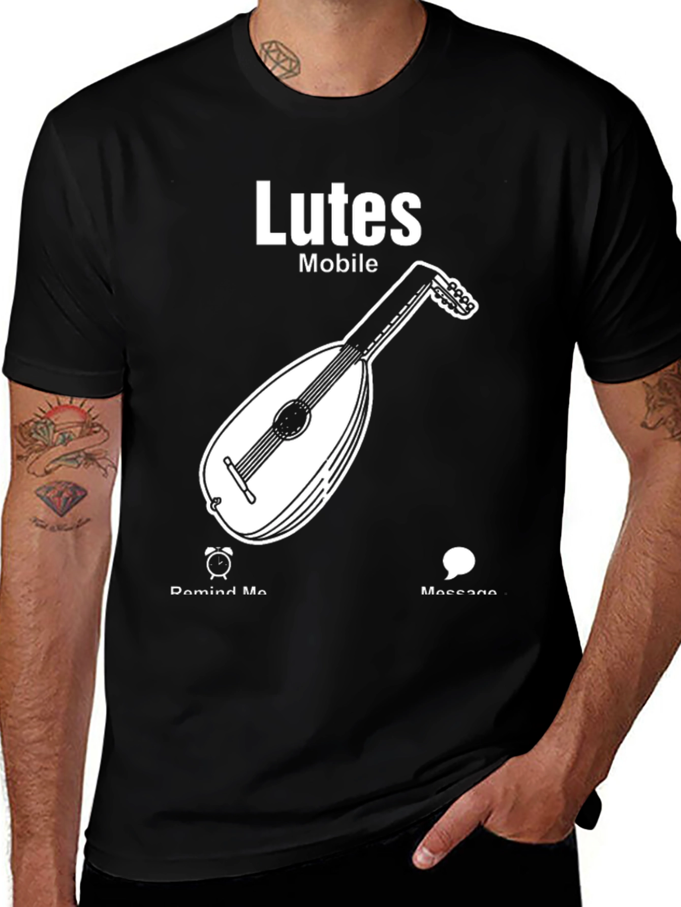 Variant 12 of Lutes Mobile T-Shirt - Musician Humor Tee