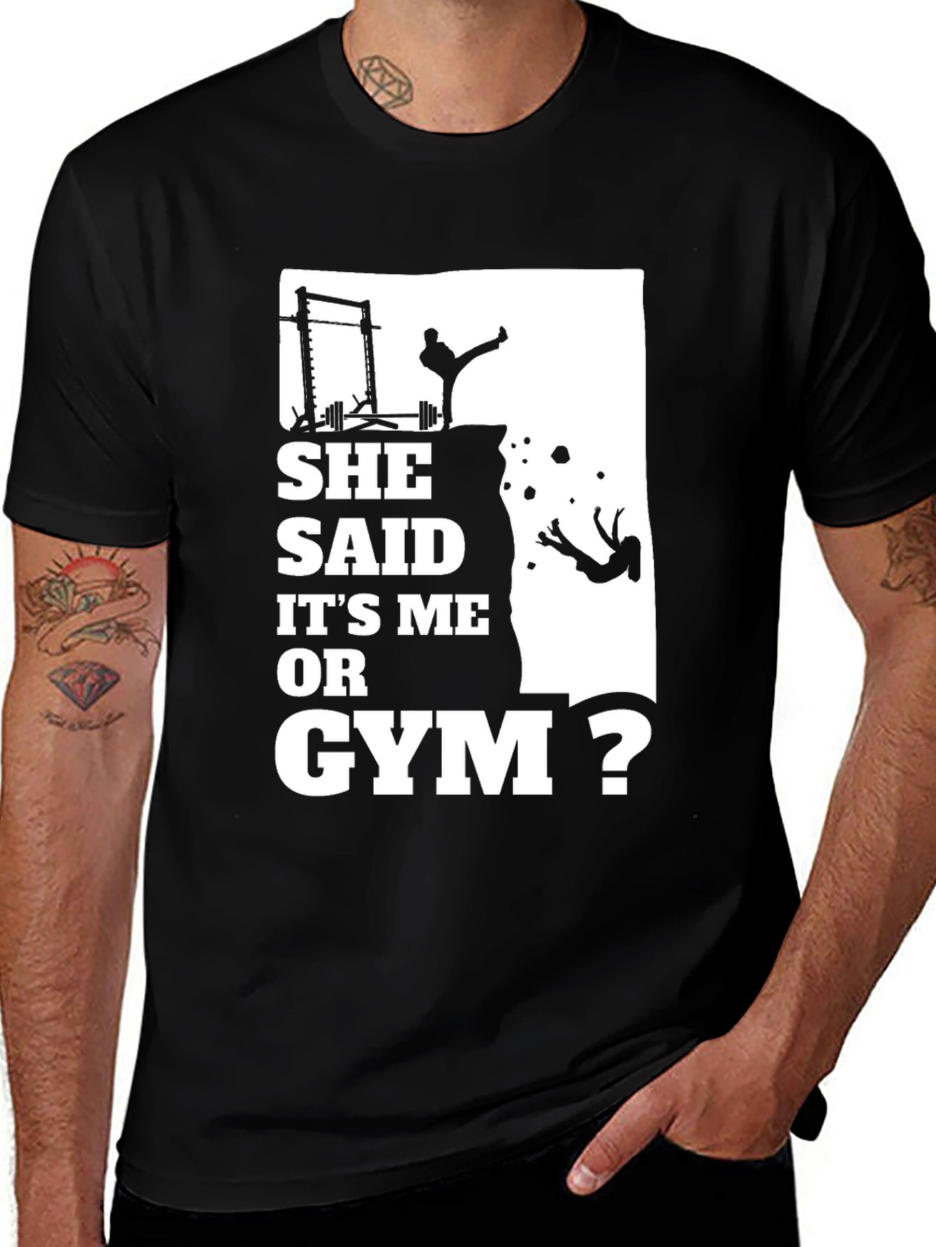 Variant 7 of She Said It's Me Or Gym? Funny Workout T-Shirt