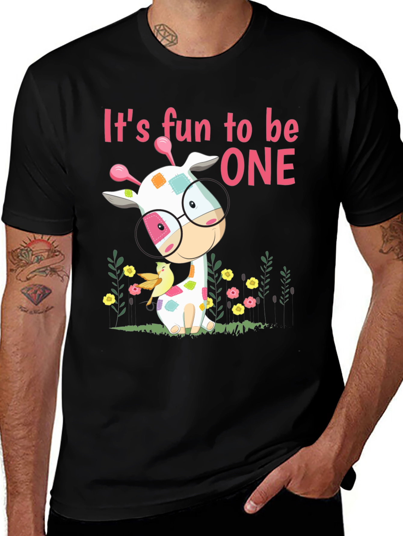 Variant 2 of Fun to be One Giraffe Kids T-Shirt