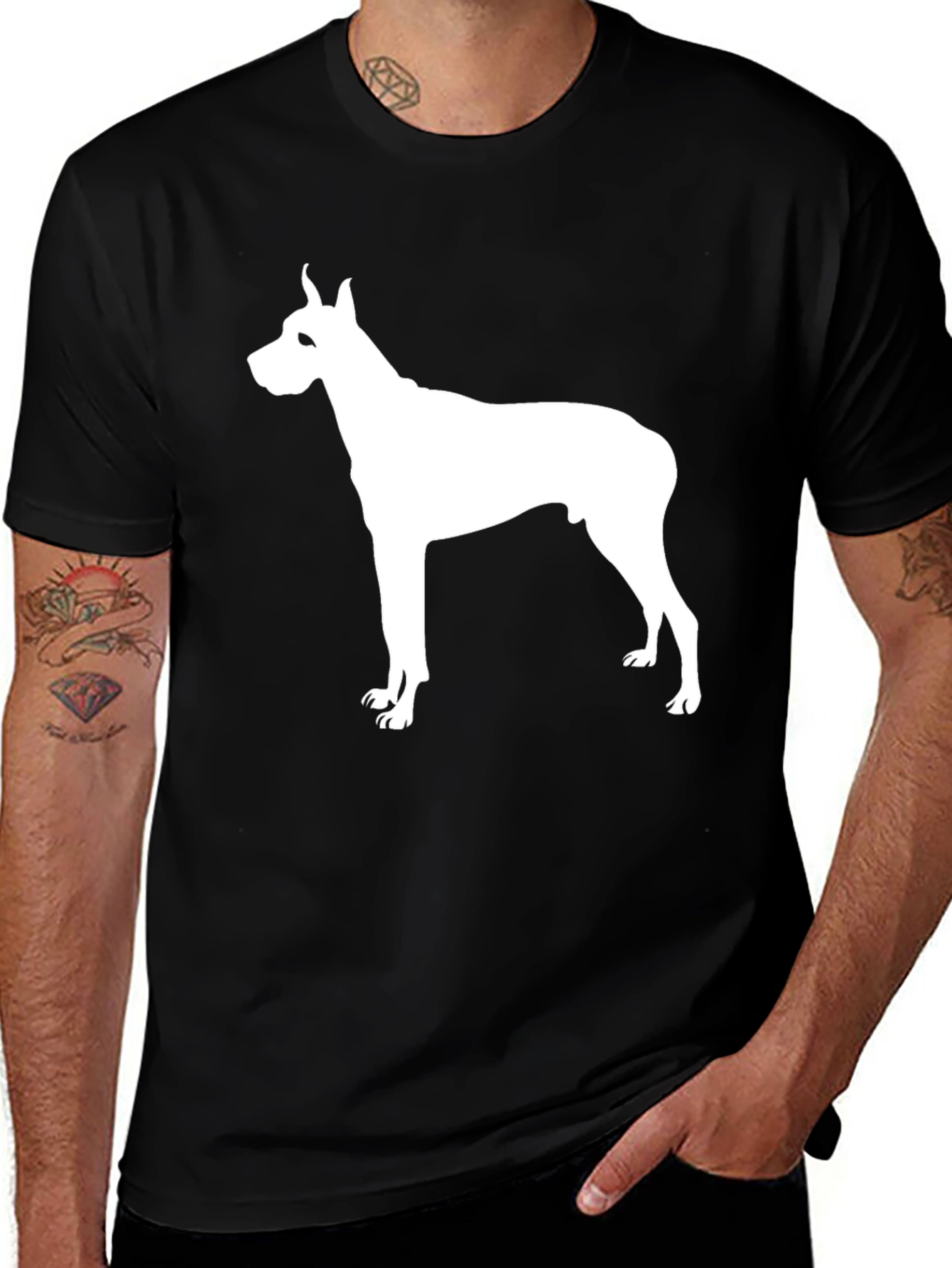 Variant 8 of Dog Silhouette Black T-Shirt