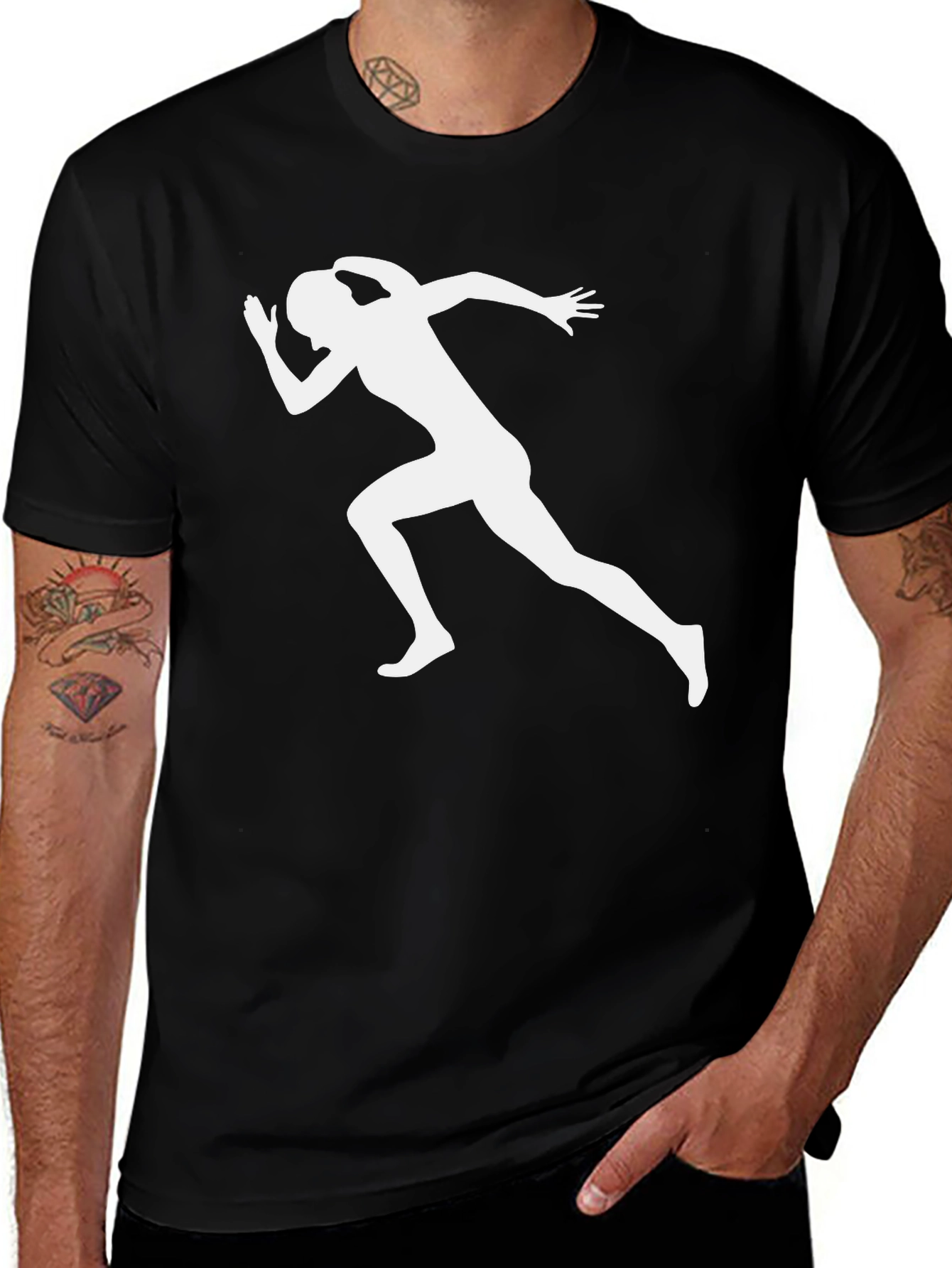 Variant 29 of Athlete Silhouette Black T-Shirt