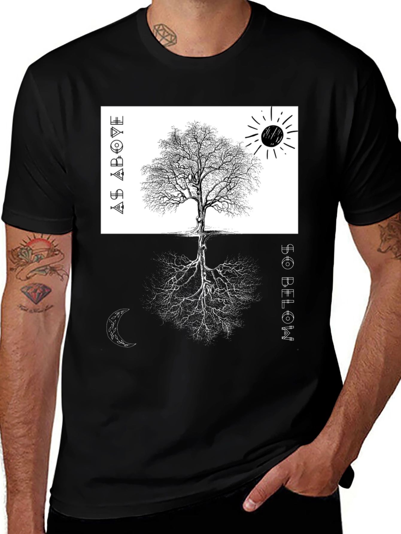 Variant 20 of As Above So Below Tree Graphic Tee