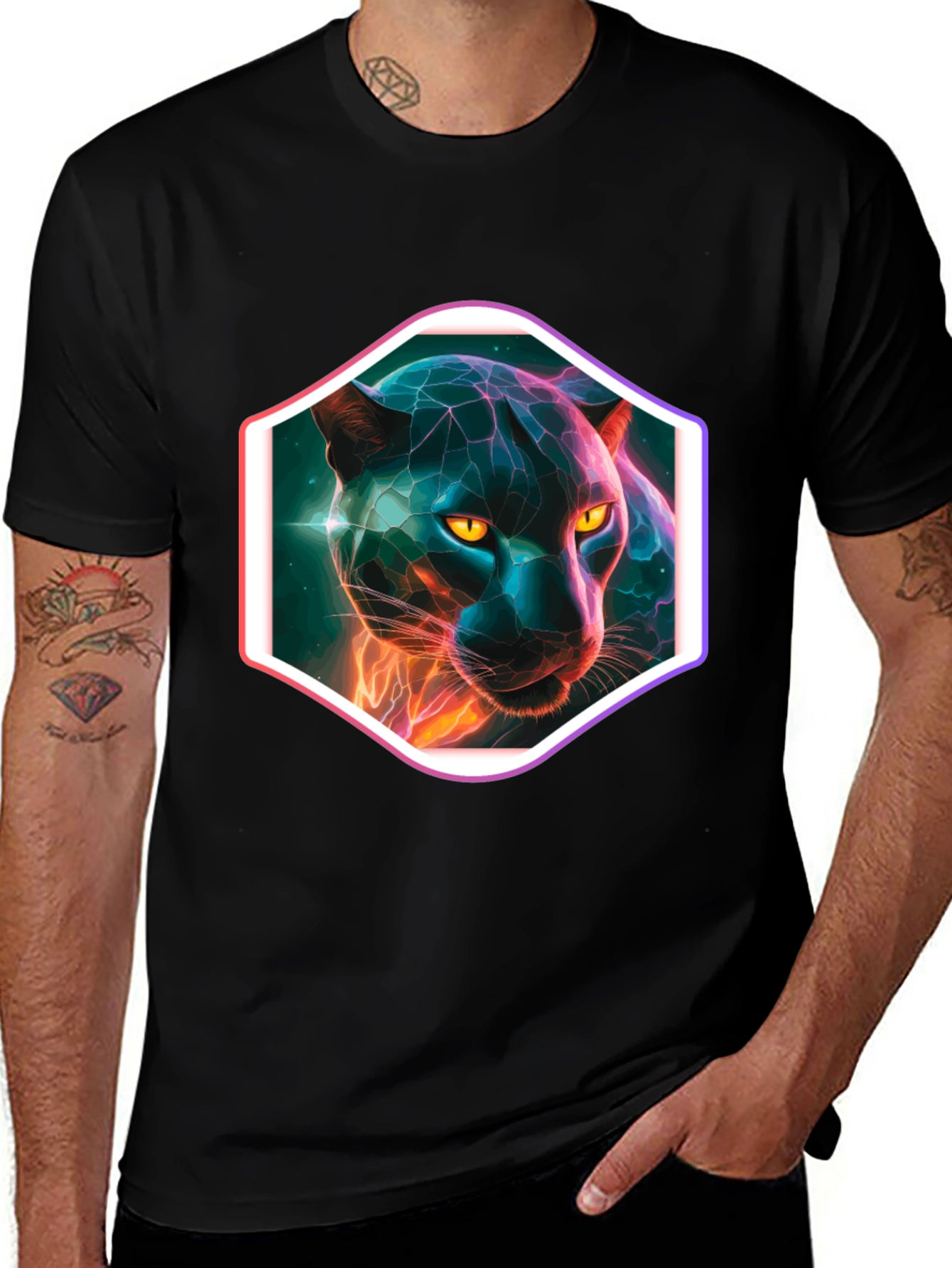 Variant 26 of Neon Panther Graphic T-Shirt