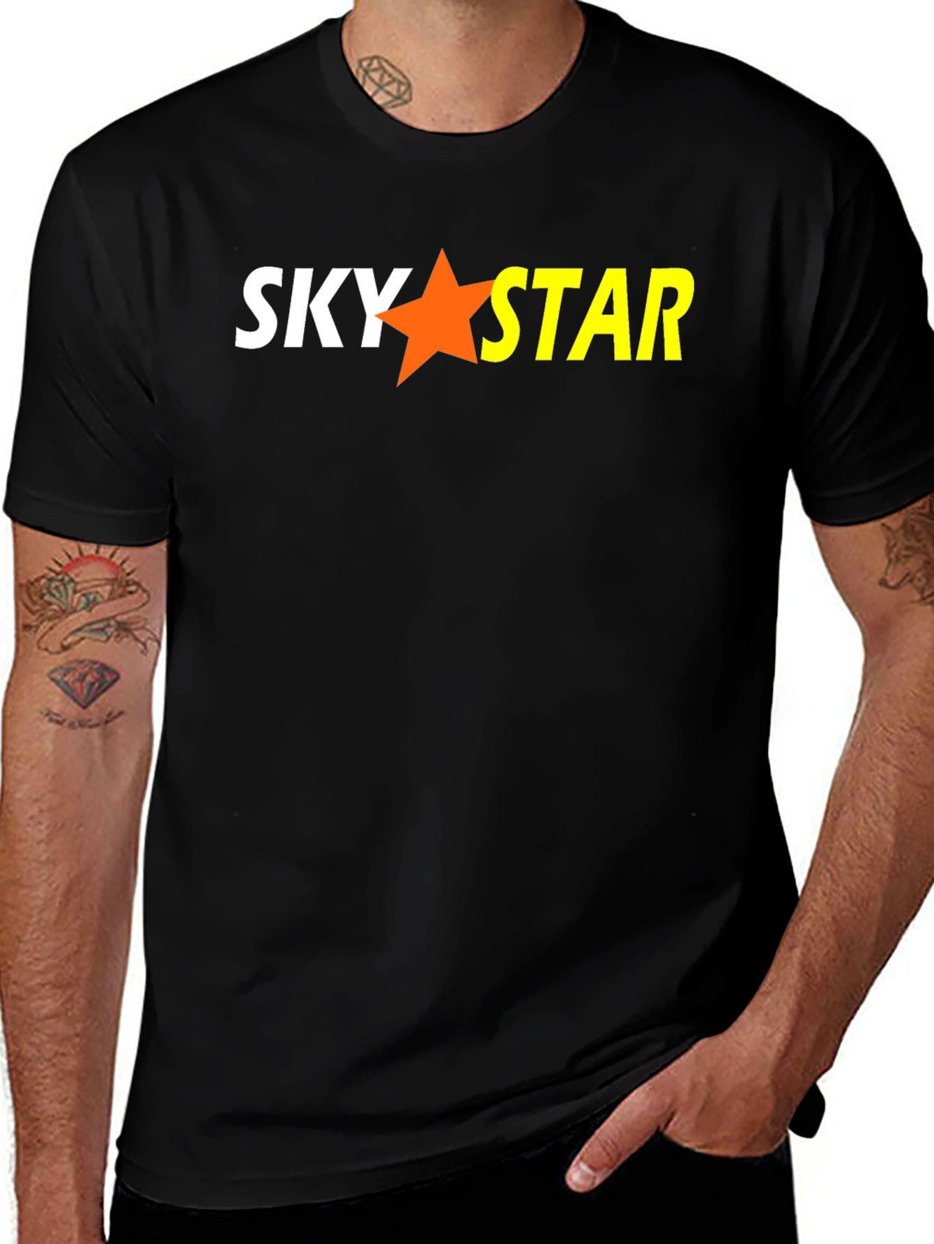 Variant 20 of Sky Star Graphic Black T-Shirt