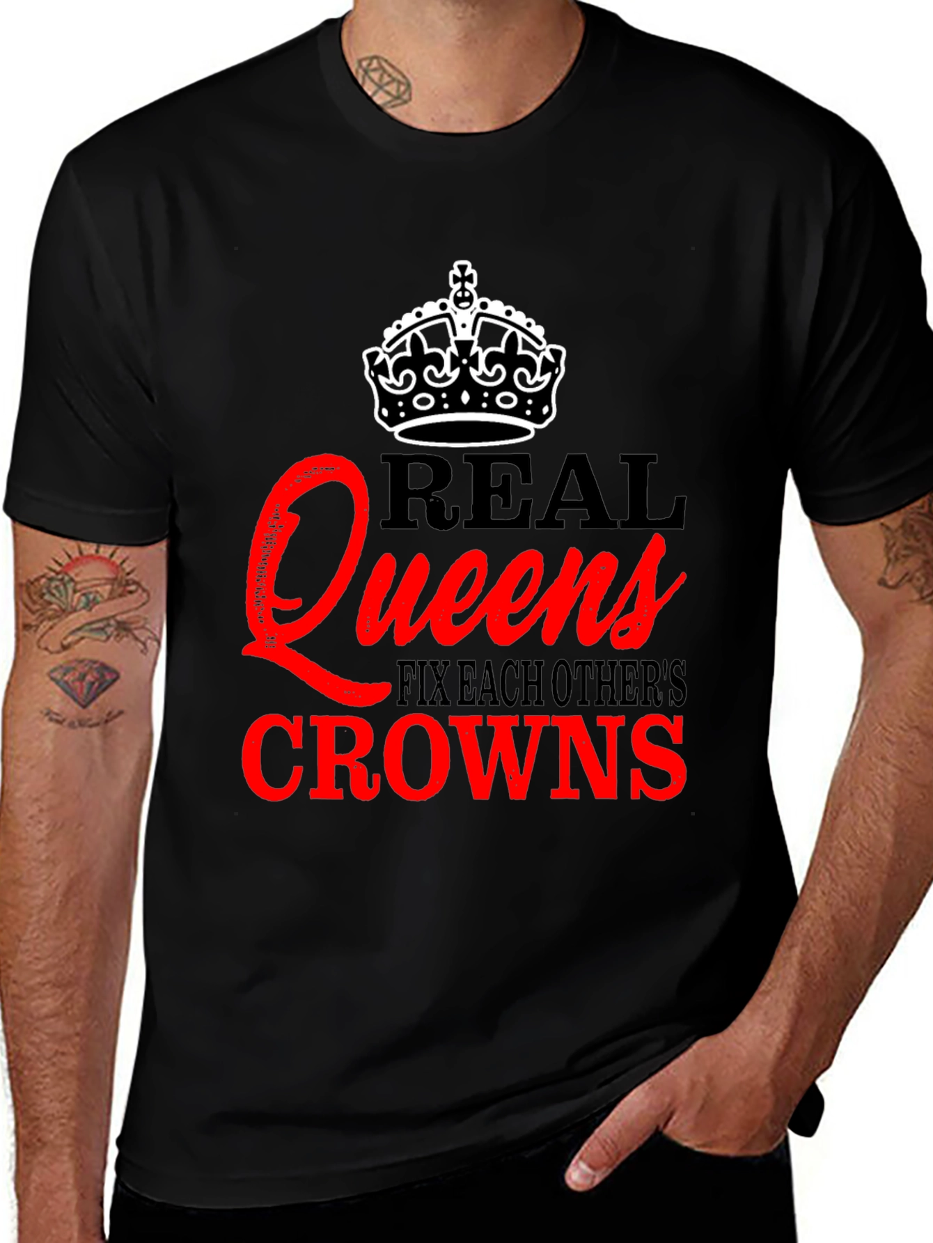 Variant 13 of Real Queens Fix Each Other's Crowns T-Shirt