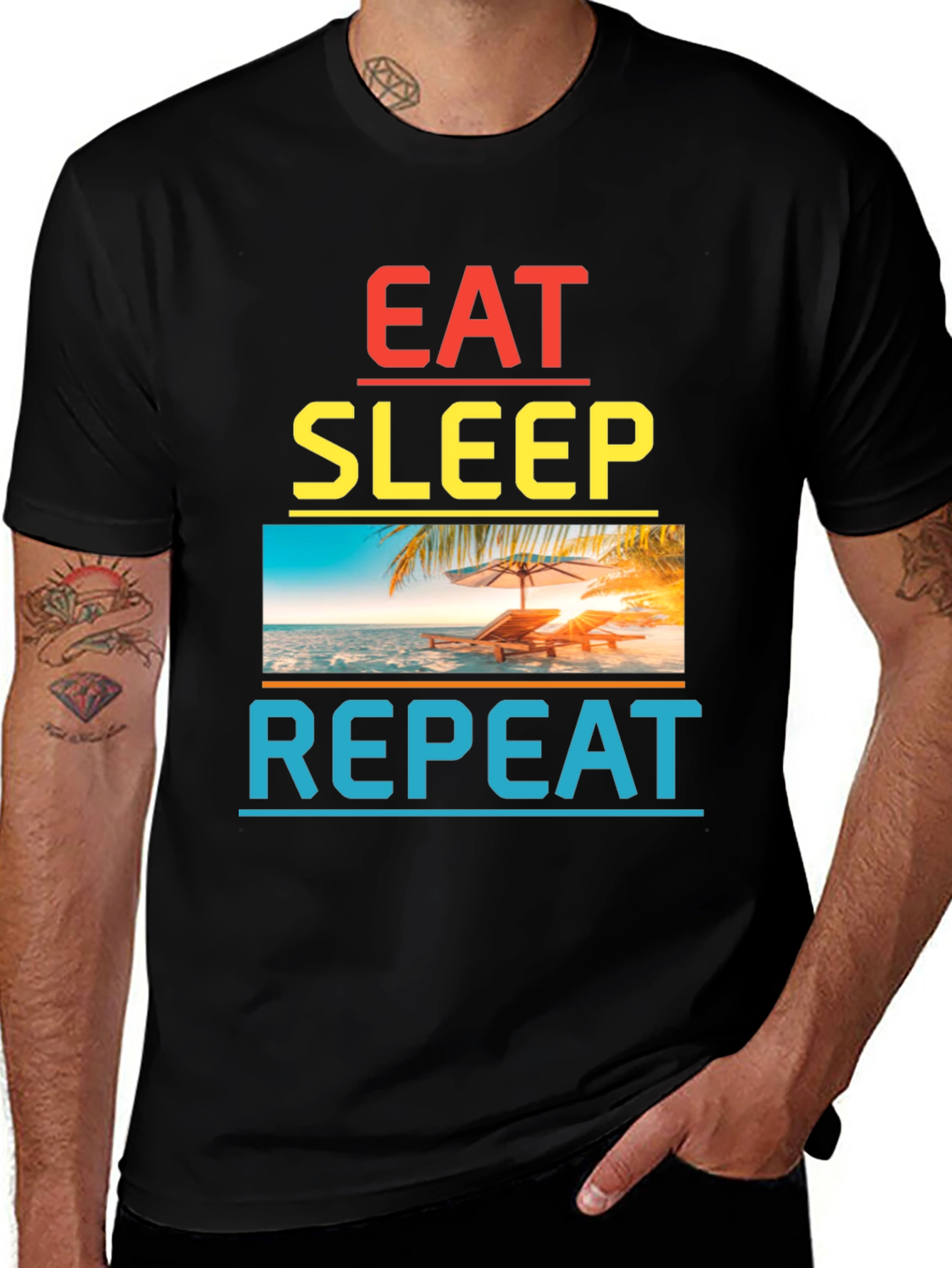 Variant 27 of Eat Sleep Repeat Beach T-Shirt