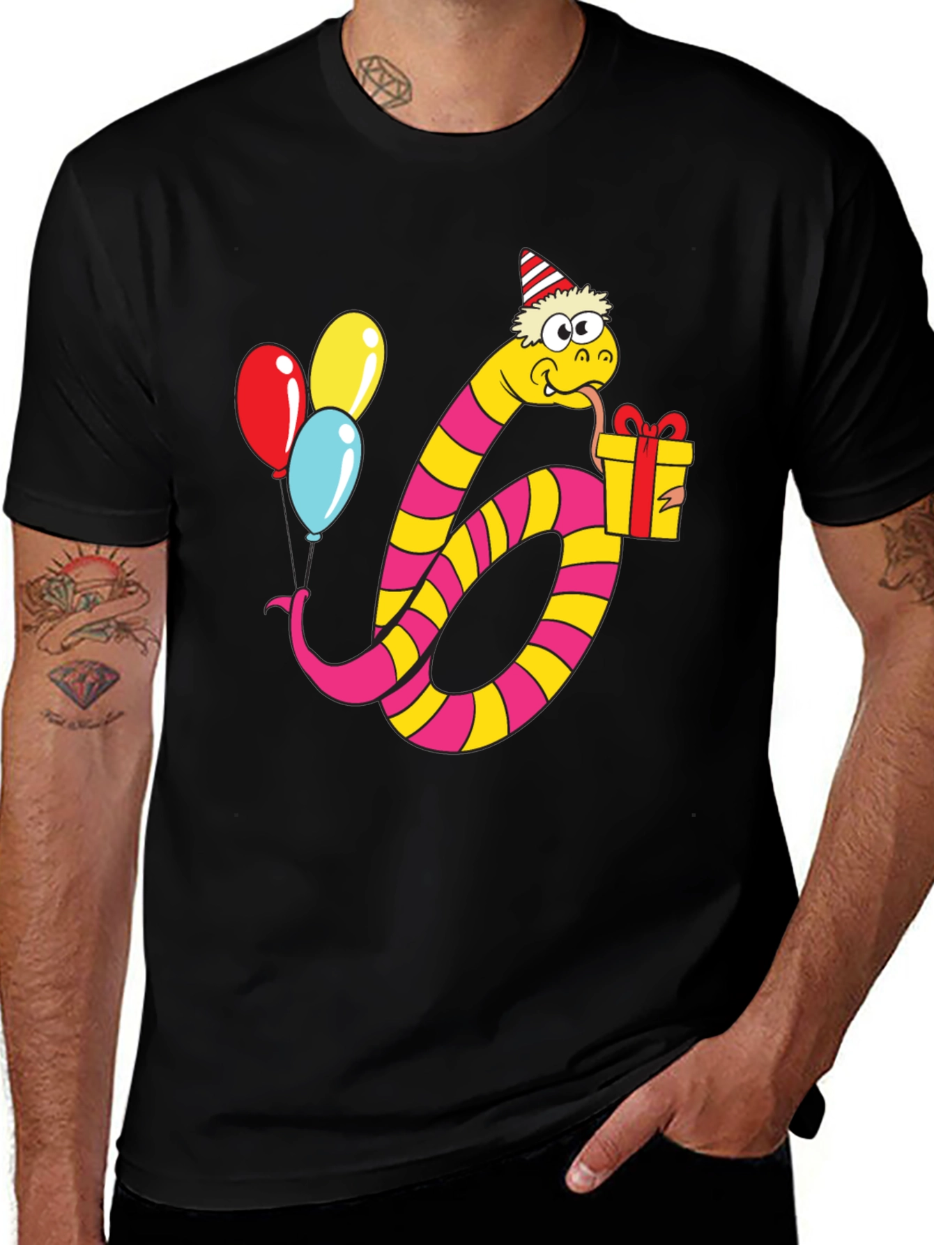 Variant 18 of Party Snake Graphic Tee - Celebrate in Style!