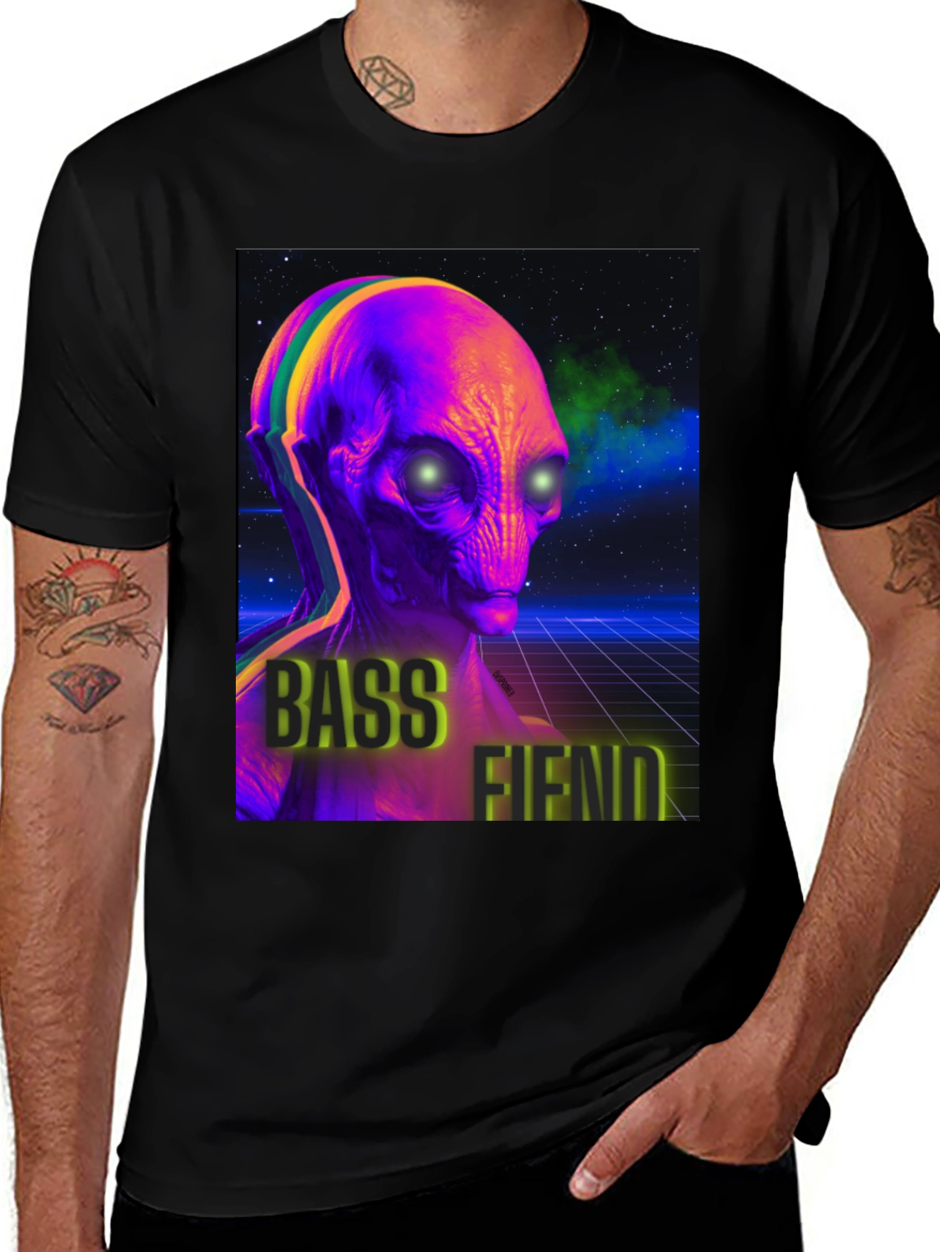 Bass Fiend Alien Graphic T-Shirt