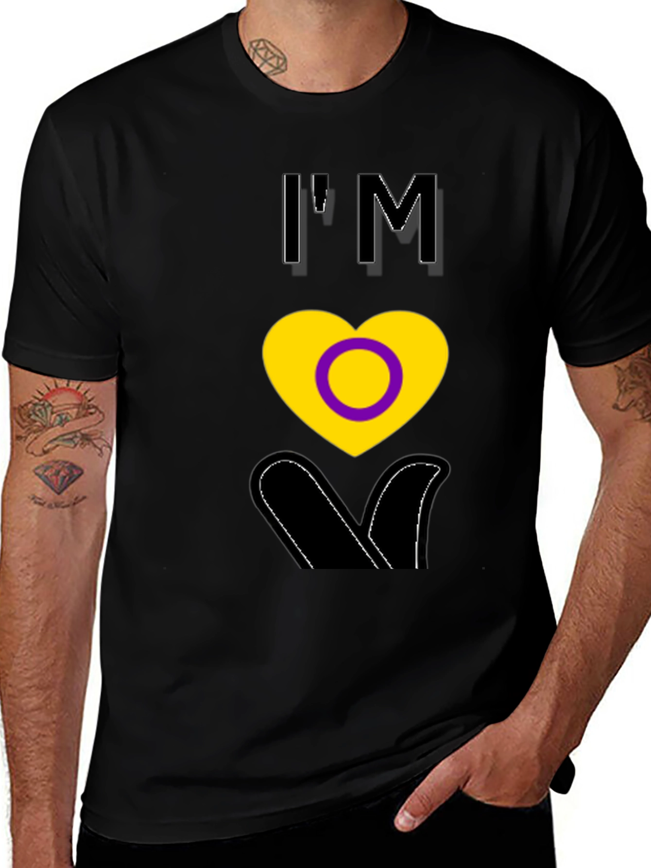 Variant 2 of Intersex Pride Heart T-Shirt - Inclusive Fashion