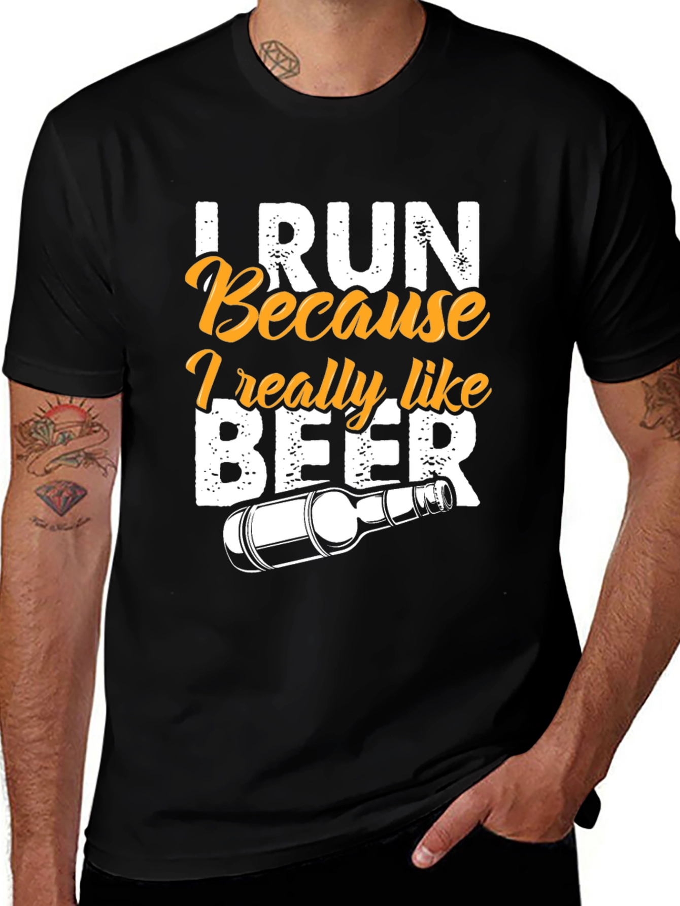 Variant 21 of I Run Because I Really Like Beer T-Shirt