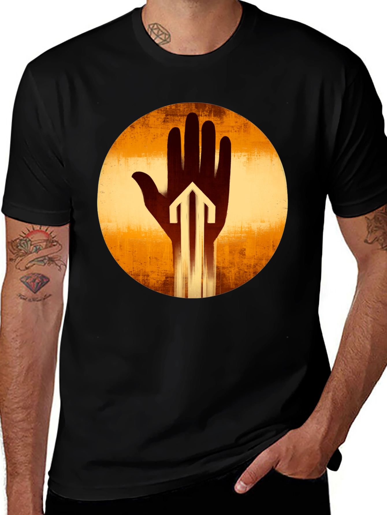 Variant 29 of Symbolic Hand Graphic Print Tee