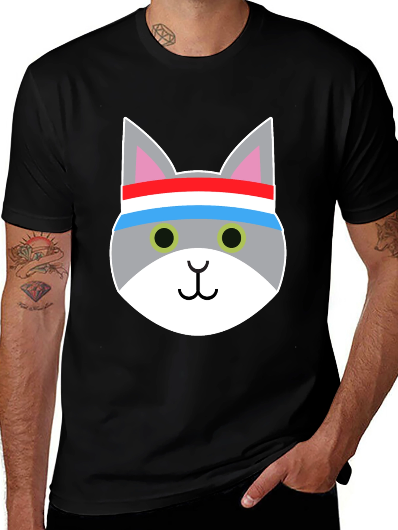 Variant 24 of Cool Cat Headband T-Shirt