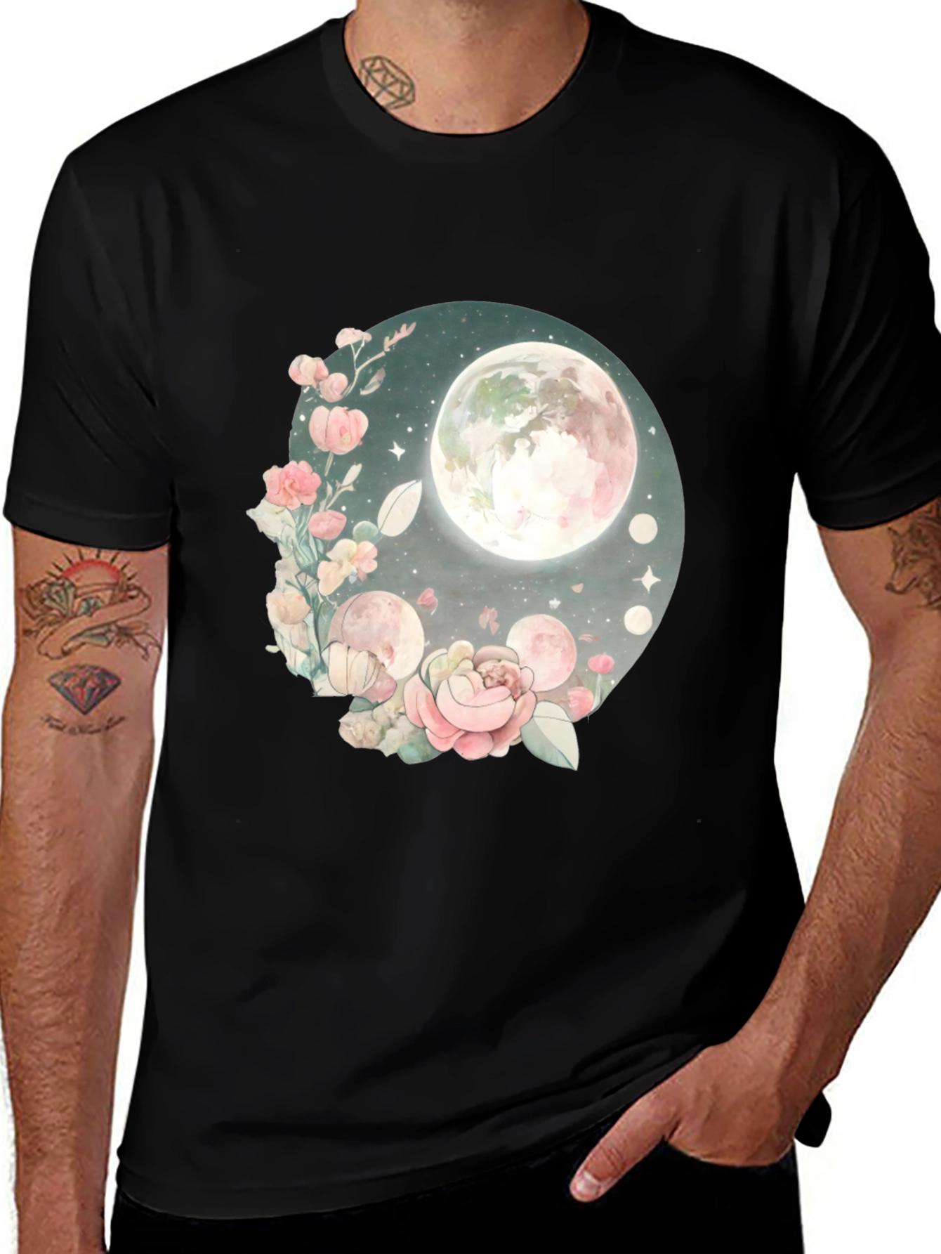 Variant 21 of Floral Moon Graphic Tee