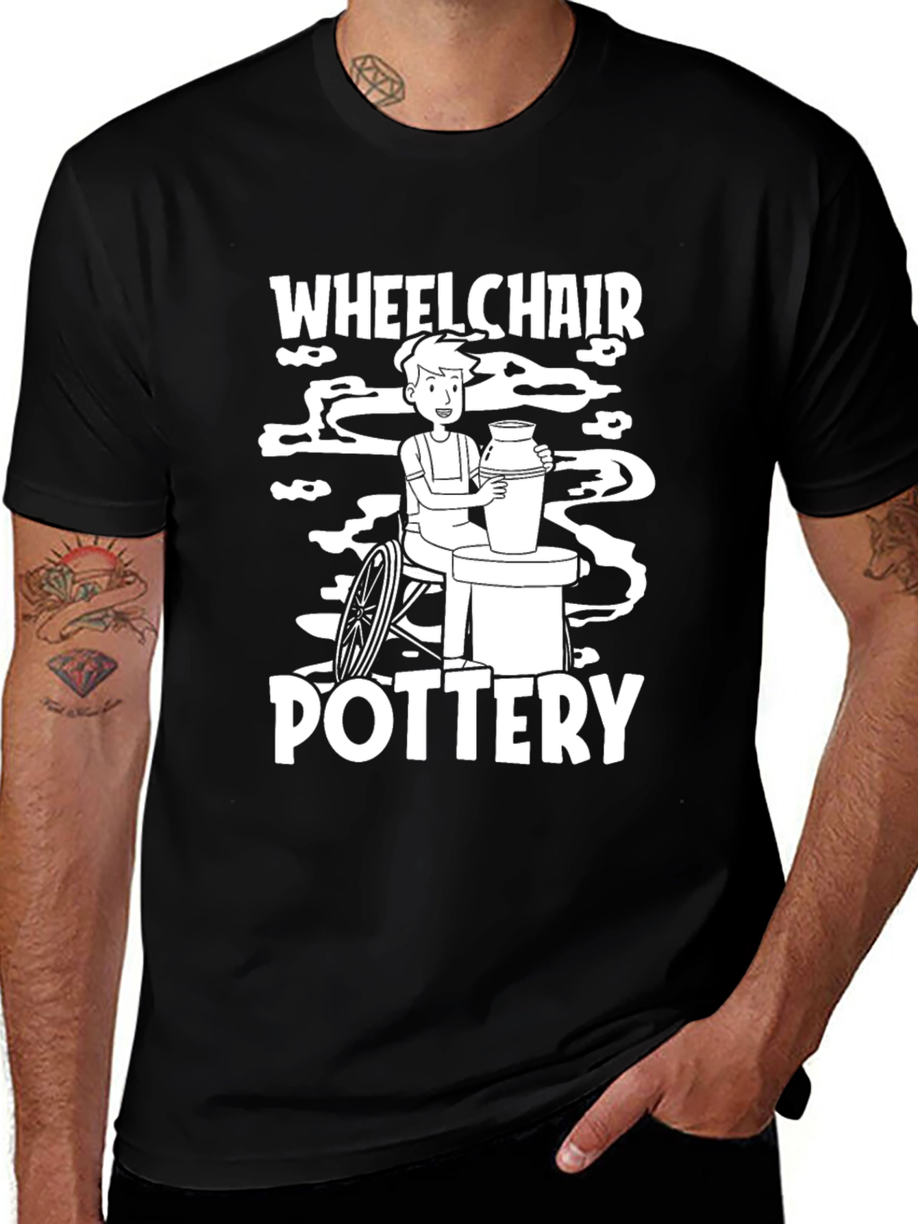 Variant 15 of Wheelchair Pottery Black T-Shirt