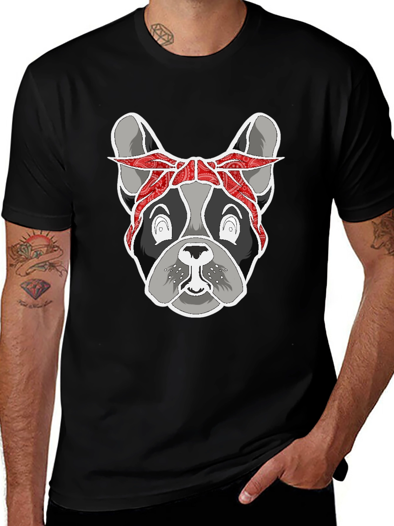 Variant 4 of Gangster Bulldog Graphic Tee - Unisex