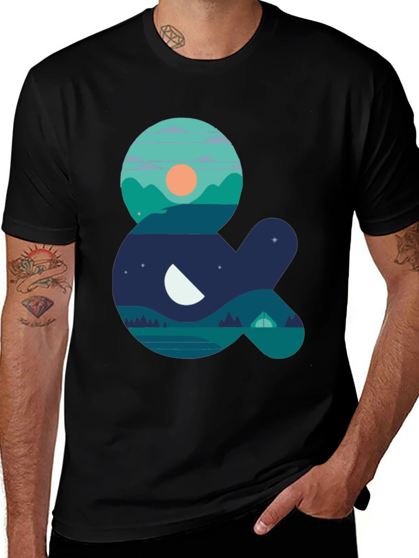 Variant 22 of Nature & Camping Graphic T-Shirt - Black
