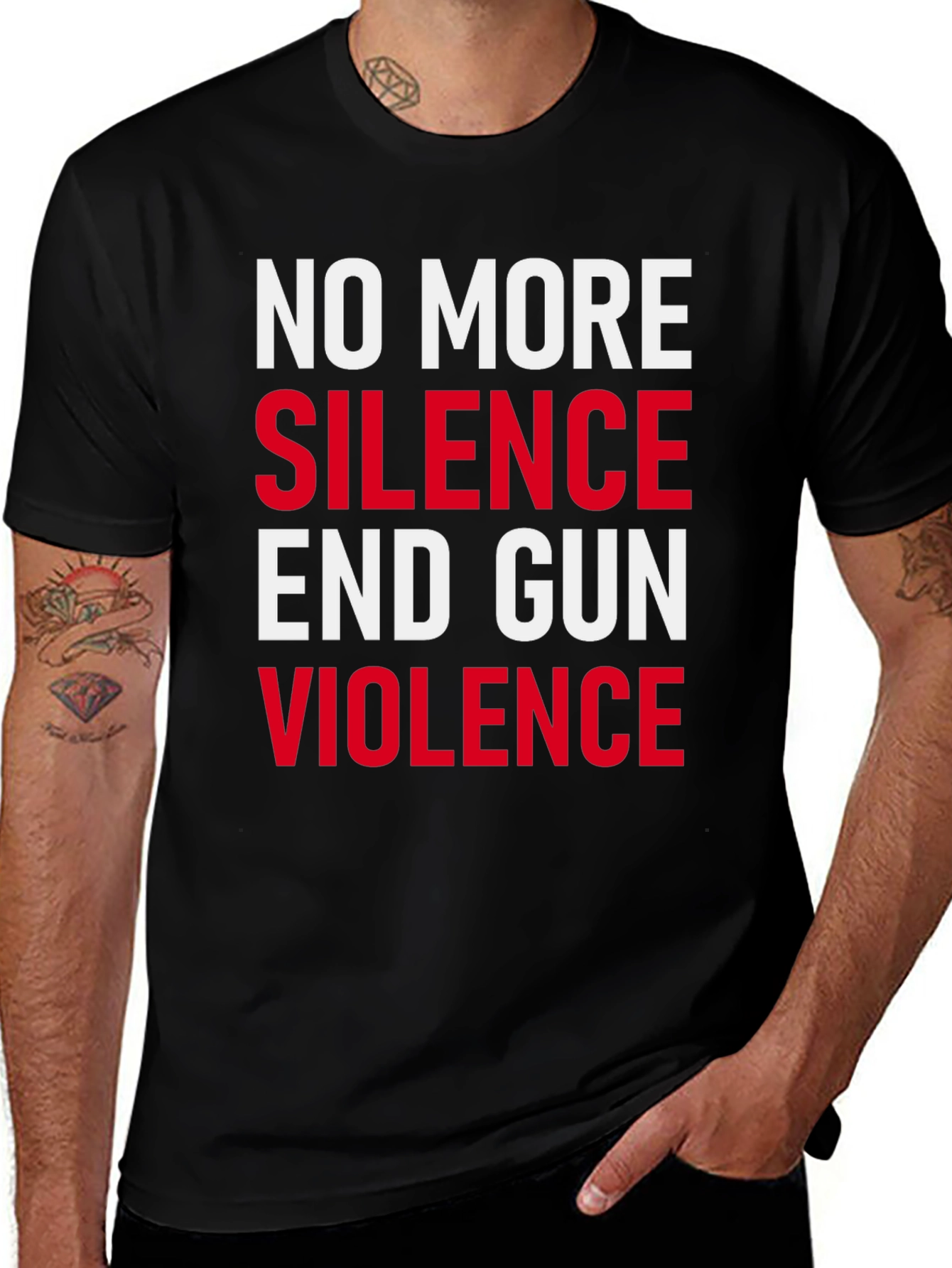 Variant 20 of No More Silence End Gun Violence Graphic T-Shirt