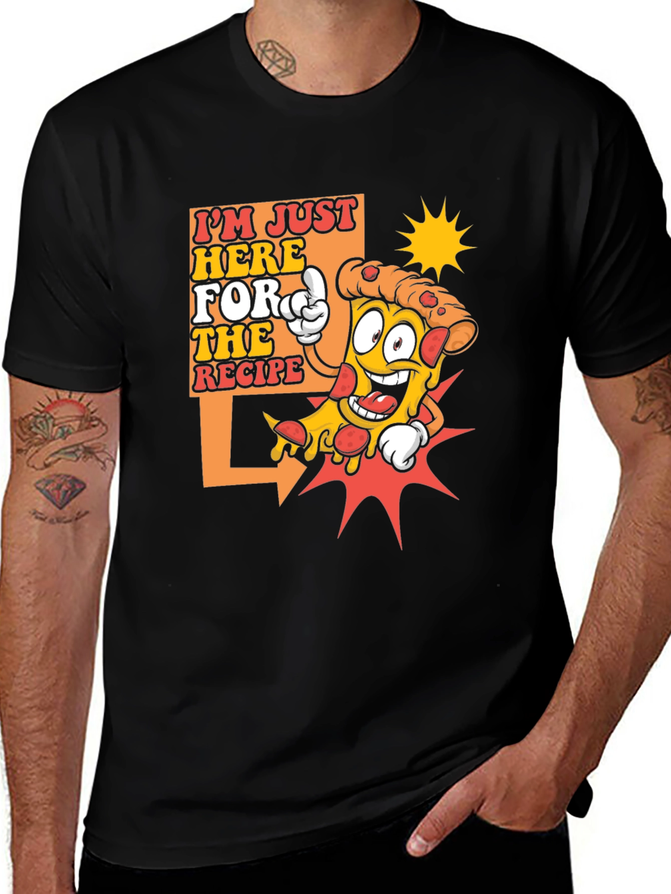 Pizza Recipe T-Shirt - Funny Graphic Tee
